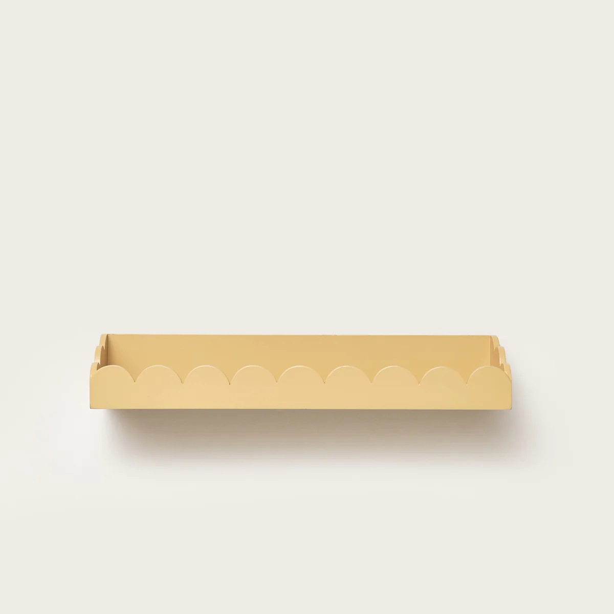 Large Mustard Yellow Scalloped Wall Storage Shelf - 61cm - Image 7