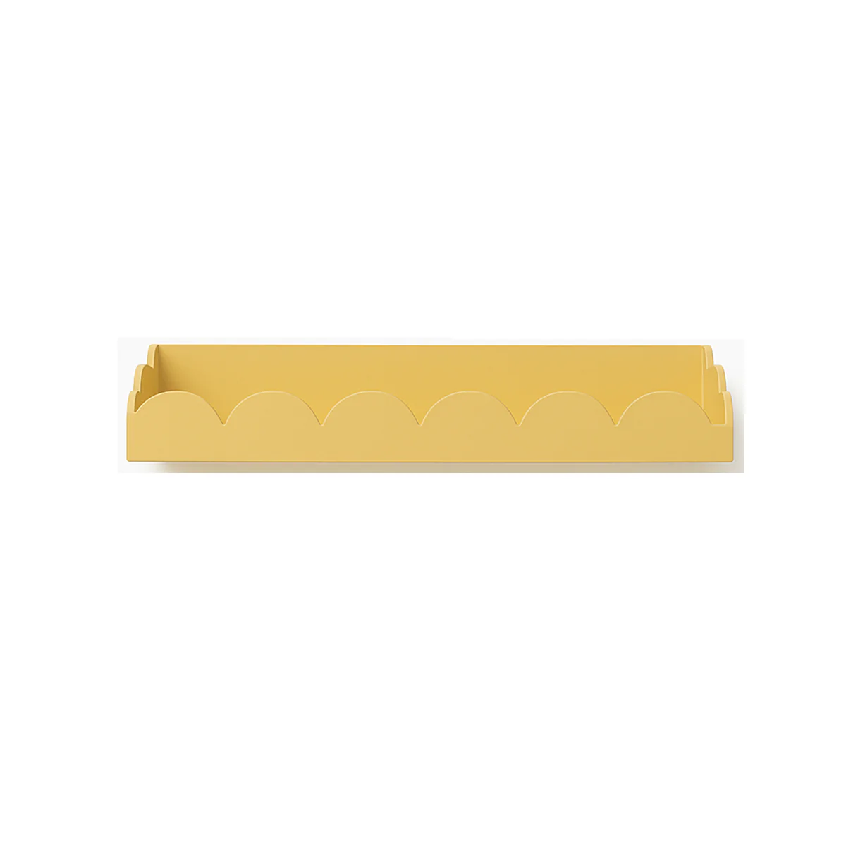 Large Mustard Yellow Scalloped Wall Storage Shelf - 61cm - Image 9