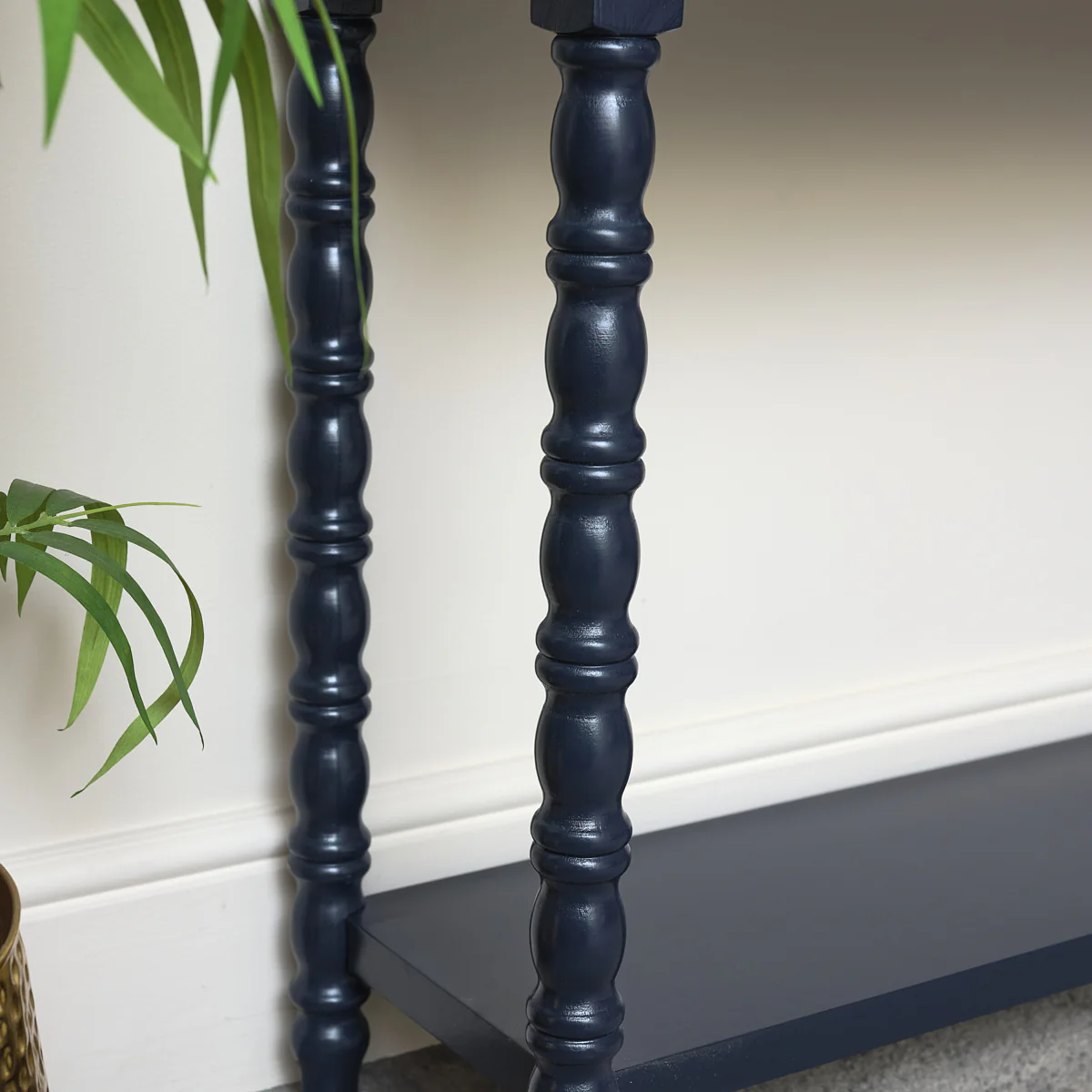Navy Blue Bobble 2 Drawer Console Table 110cm x 78cm - Image 4