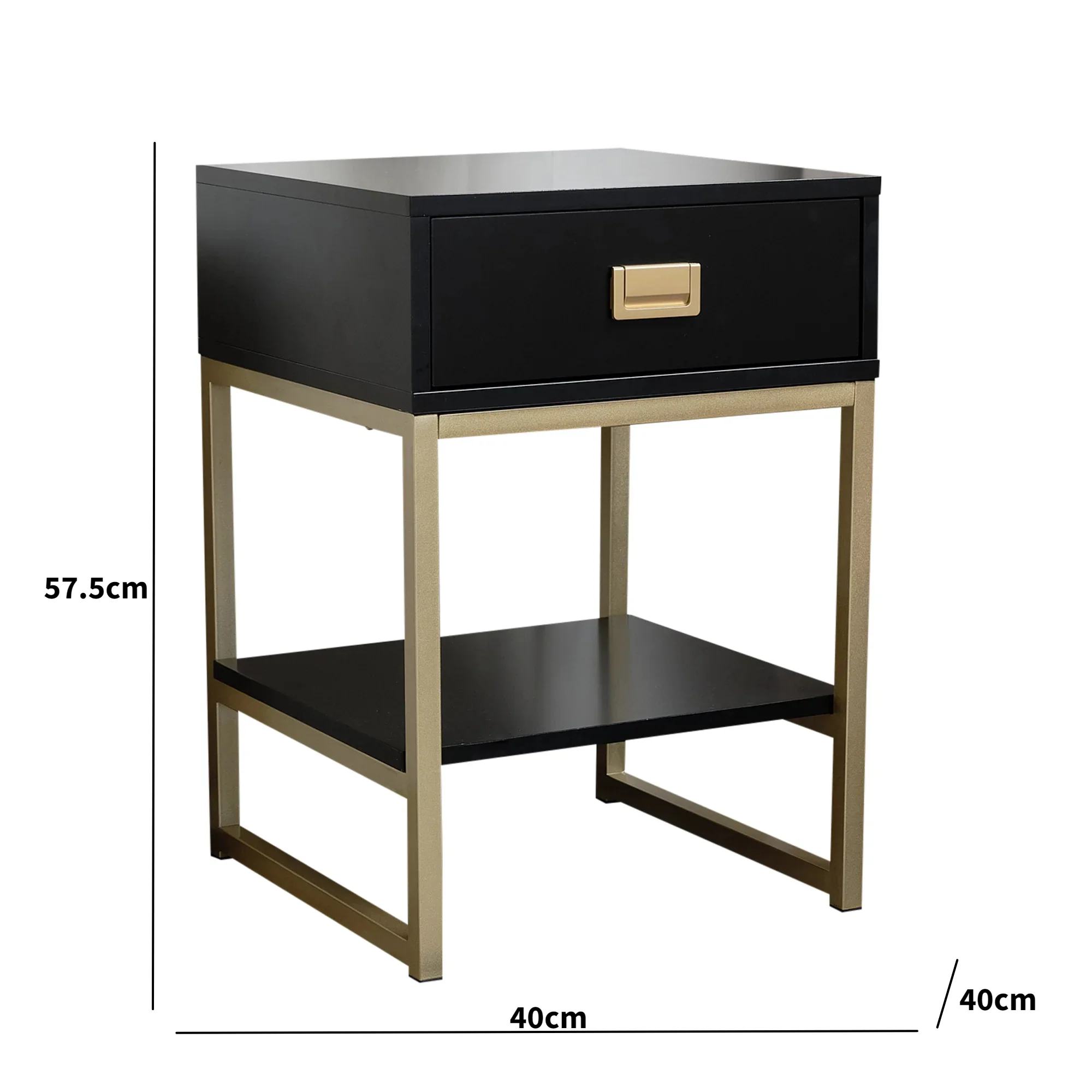 One Drawer Bedside Table - Elle Black Range - Image 7