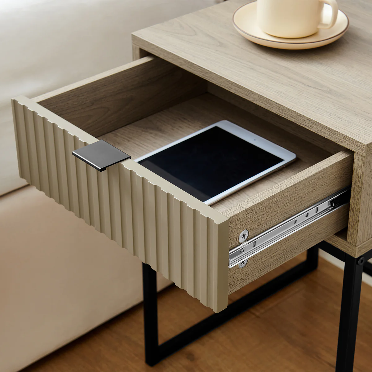 One Drawer Bedside Table - Hesley Nordic Wood Range - Image 3