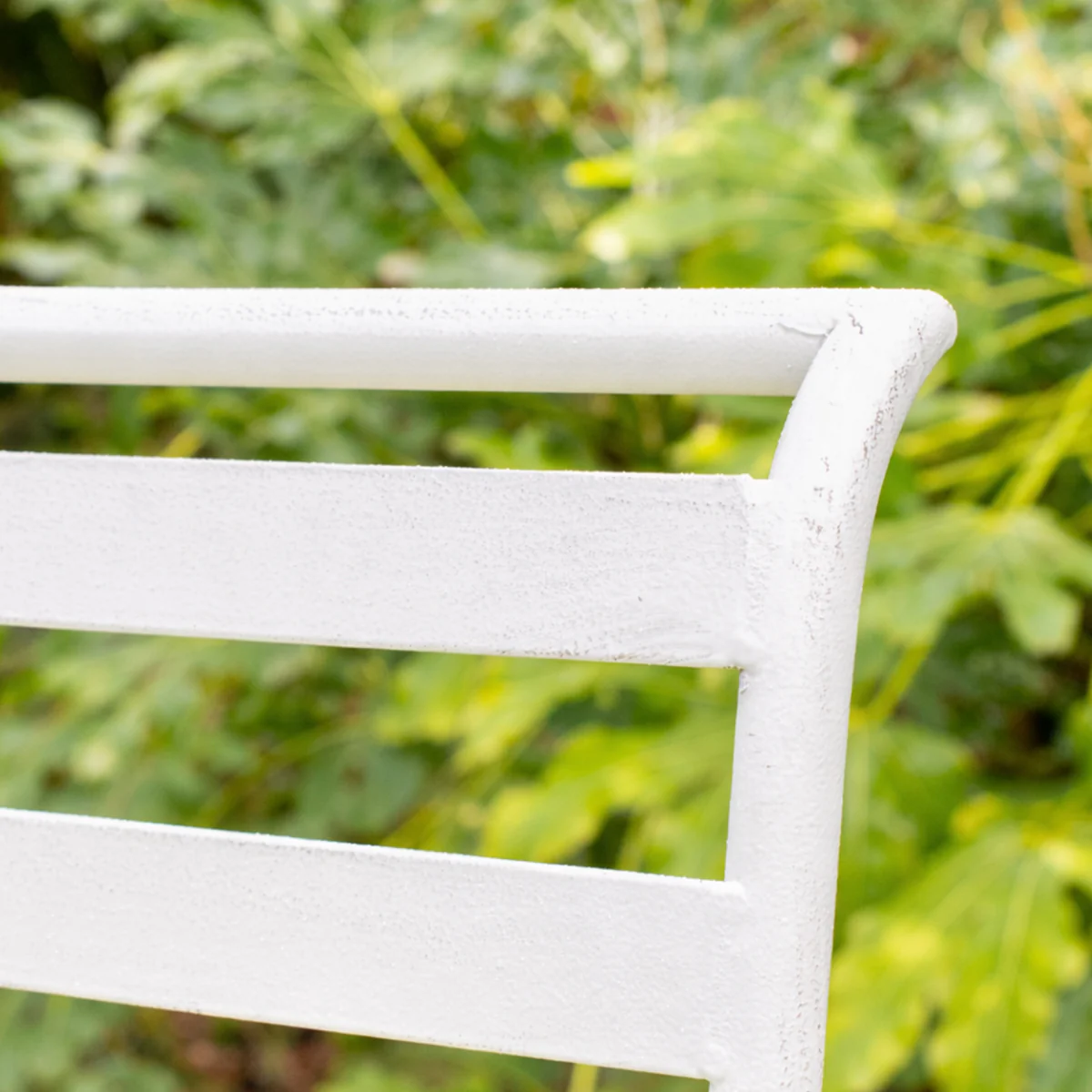 Ornate Metal Distressed White Garden Chair - 55cm x 92cm - Image 2