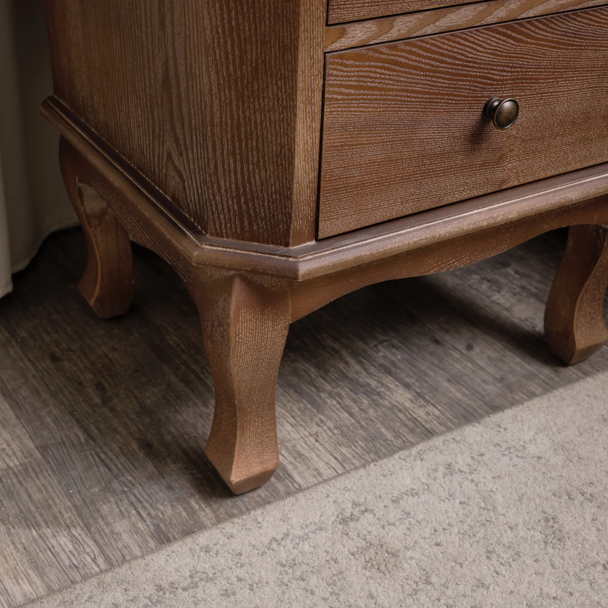 Pair Of 2 Dark Wood 3 Drawer Bedside Tables - Ashwell Range - Image 6