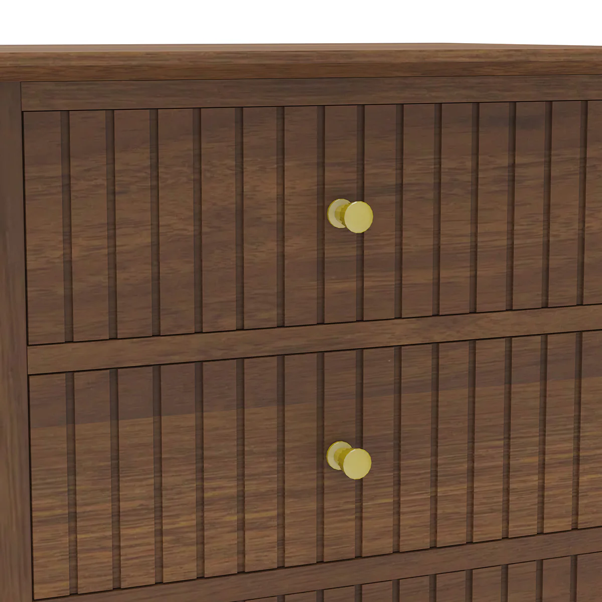 Pair of 3 Drawer Bedside Tables - Hales Dark Wood Range - Image 4