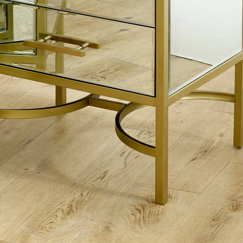 Pair of Gold Mirrored Bedside / Occasional Tables - Venus Range - Image 3