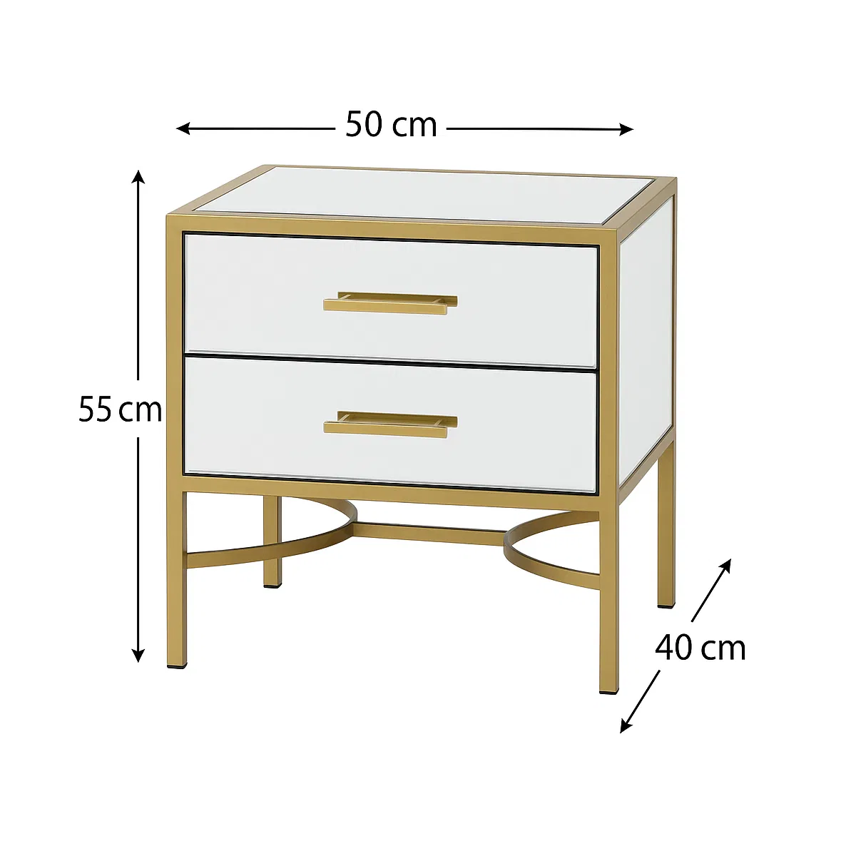 Pair of Gold Mirrored Bedside / Occasional Tables - Venus Range - Image 5