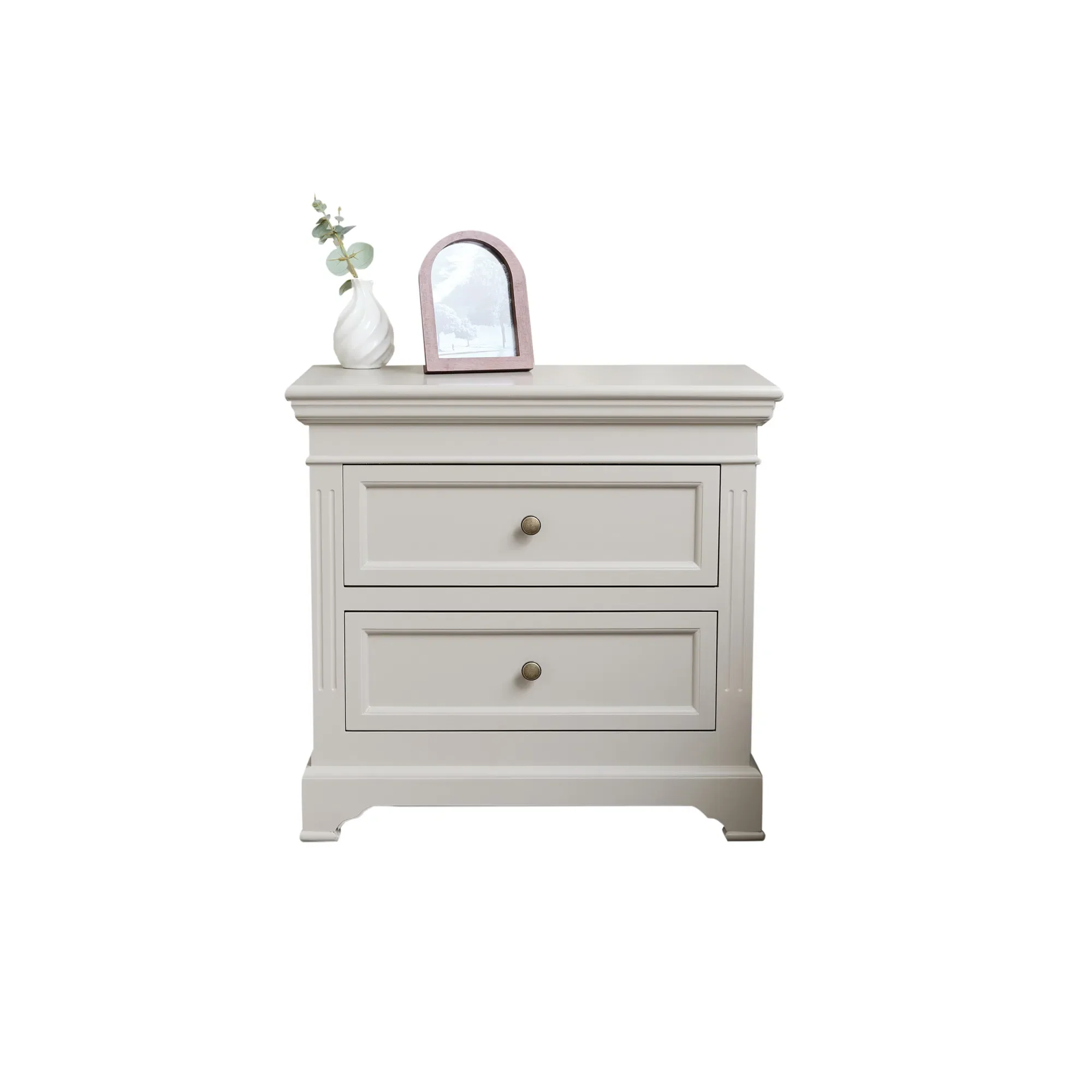 Pair Of Large Taupe-Grey Two Drawer Bedside Tables - Daventry Taupe-Grey Range - Image 6