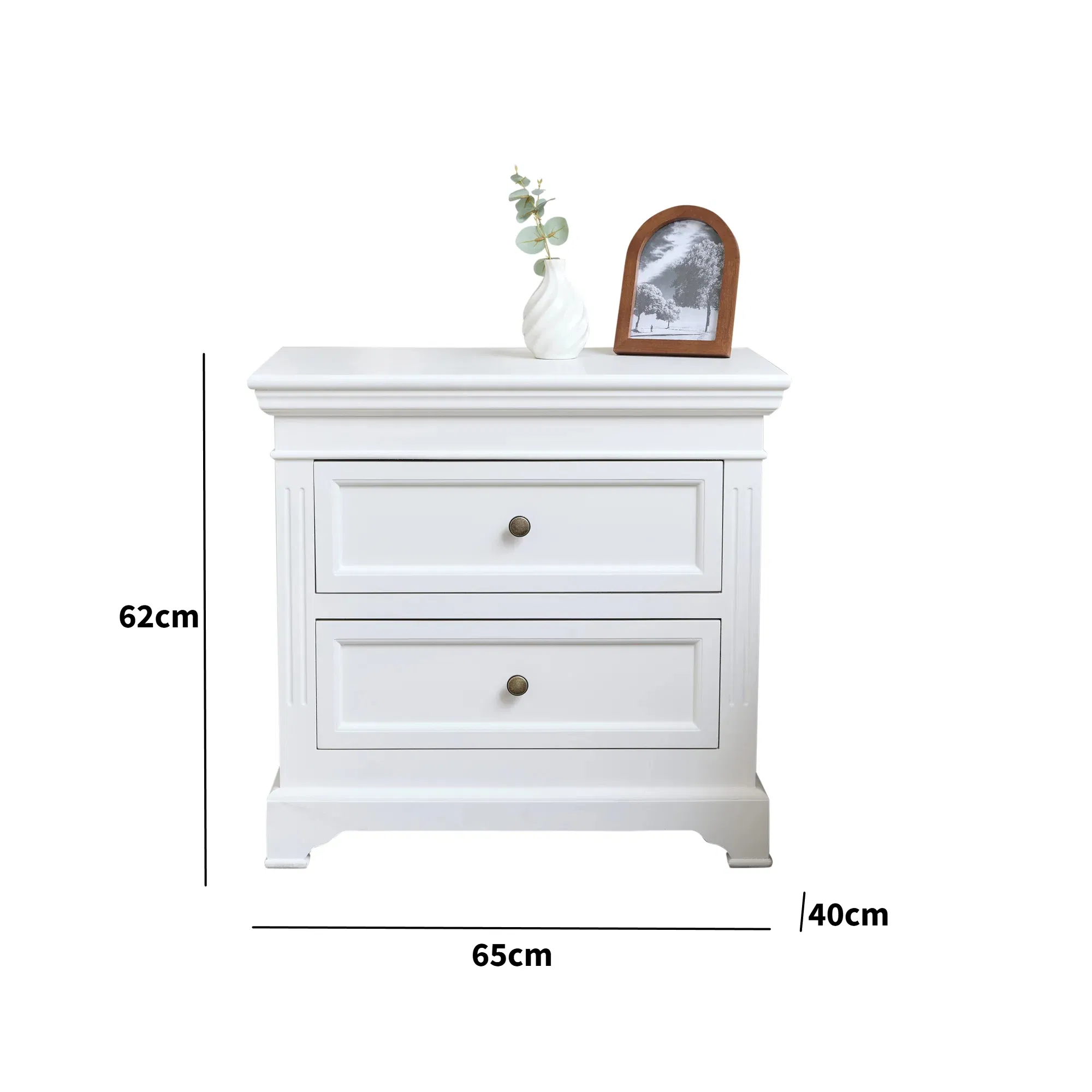 Pair Of Large White Two Drawer Bedside Tables - Daventry White Range - Image 5