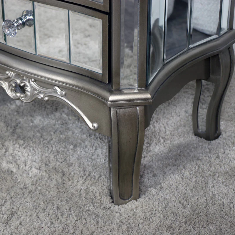 Pair of Mirrored Bedside Tables - Tiffany Range - Image 8