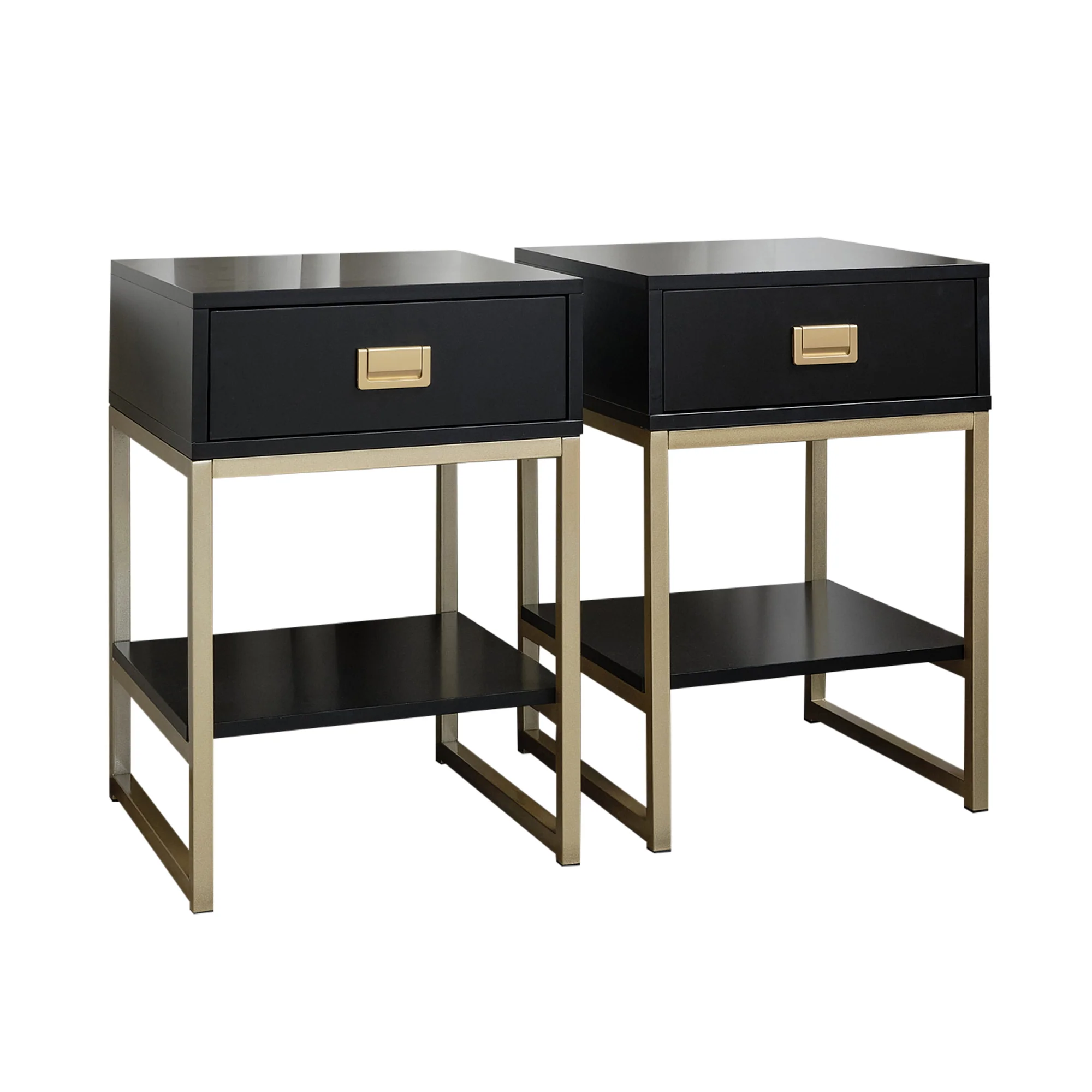 Pair of One Drawer Bedside Tables - Elle Black Range - Image 8