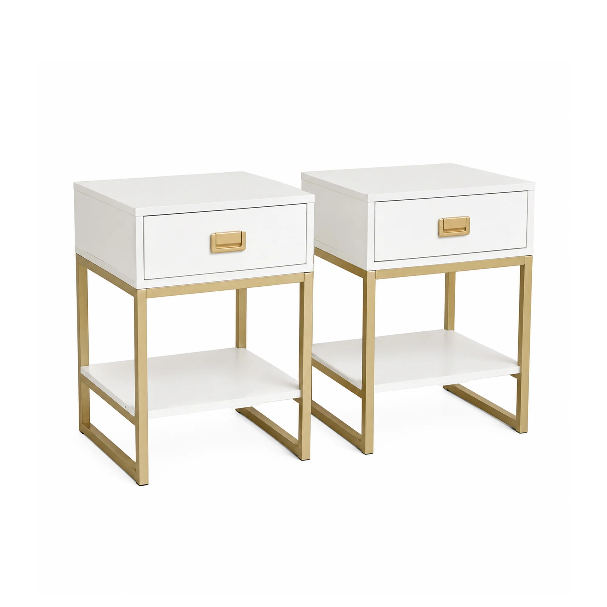 Pair of One Drawer Bedside Tables - Elle White Range - Image 6