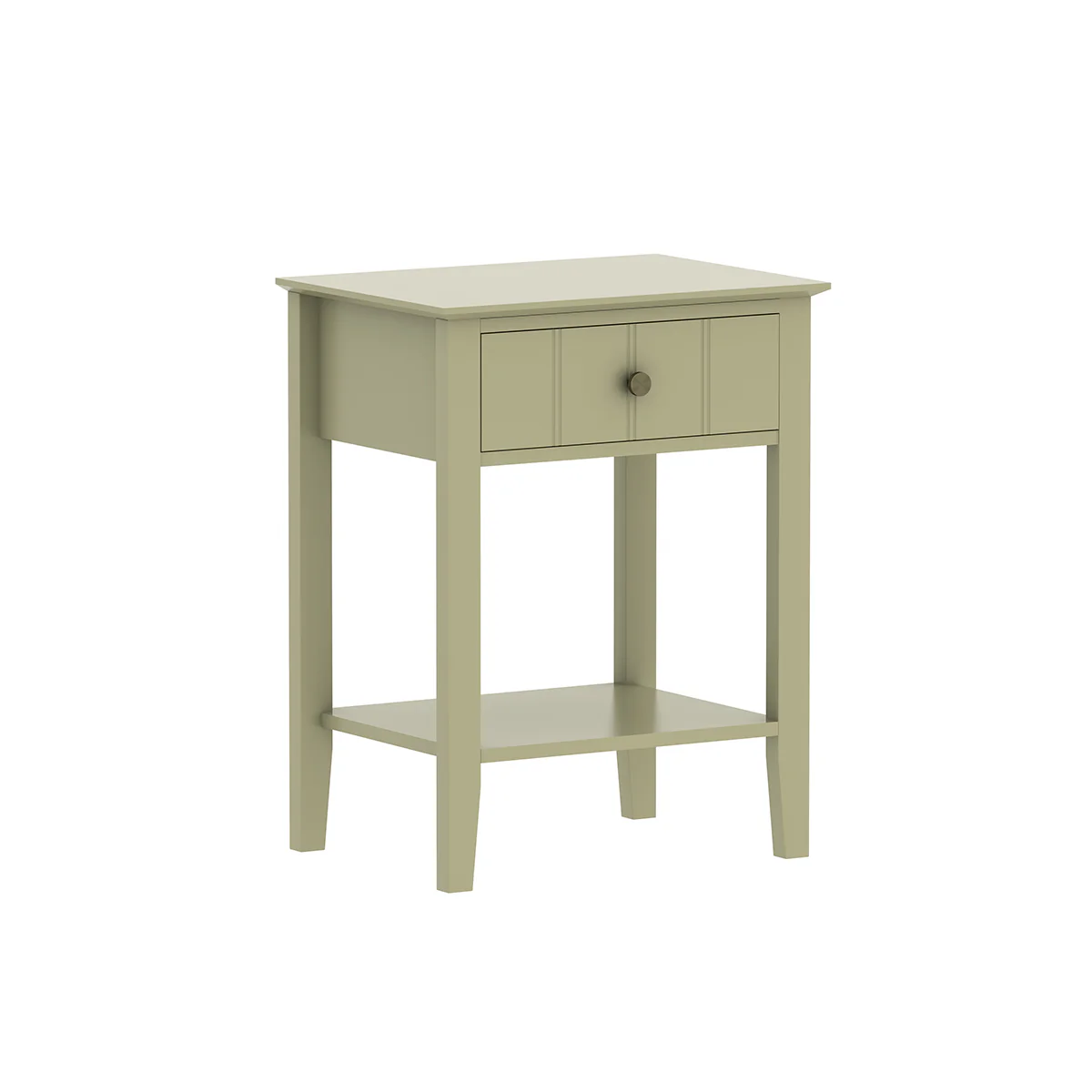 Pair Of Sage Green One Drawer Bedside Tables with Shelf - Padstowe Sage Green Range - Image 7