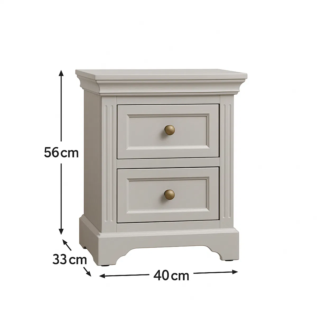 Pair of Taupe-Grey Two Drawer Bedside Tables - Daventry Taupe-Grey Range - Image 5