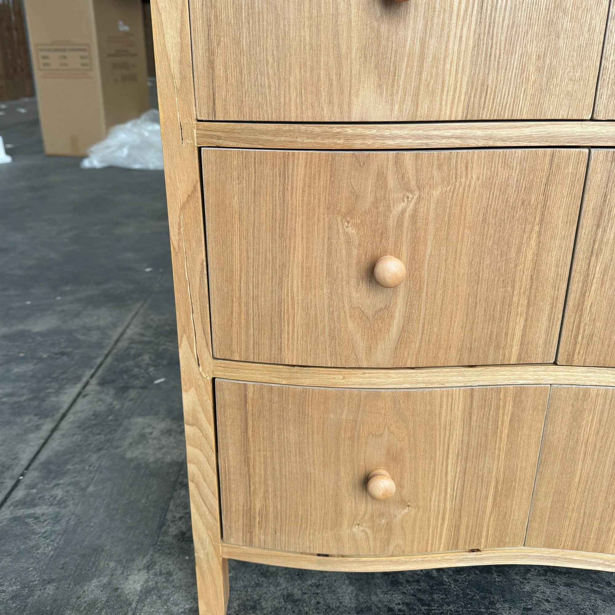 Pale Wood Curved Display Cabinet - Austin Wood Range - Damaged Seconds - Image 10