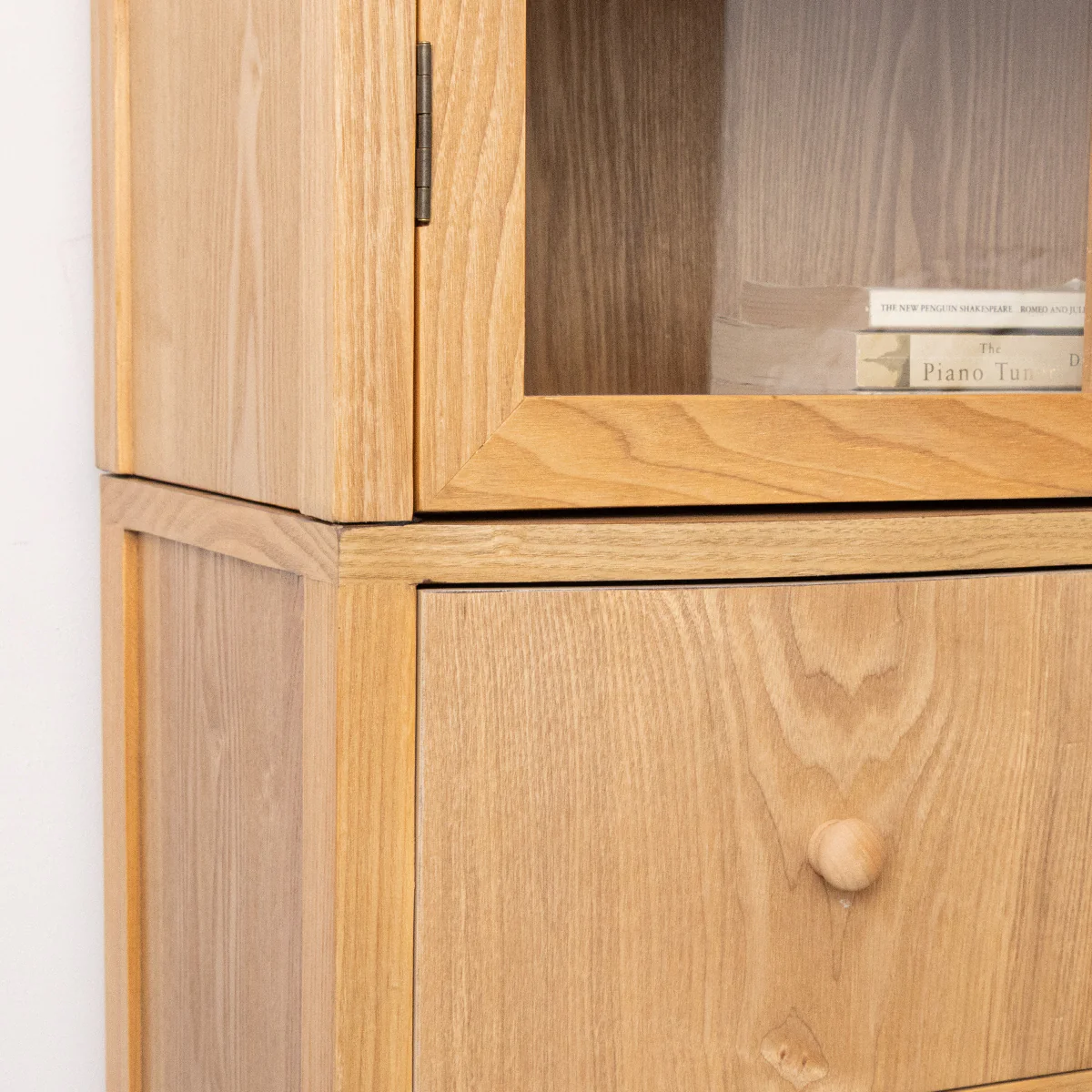 Pale Wood Curved Display Cabinet - Austin Wood Range - Damaged Seconds - Image 5
