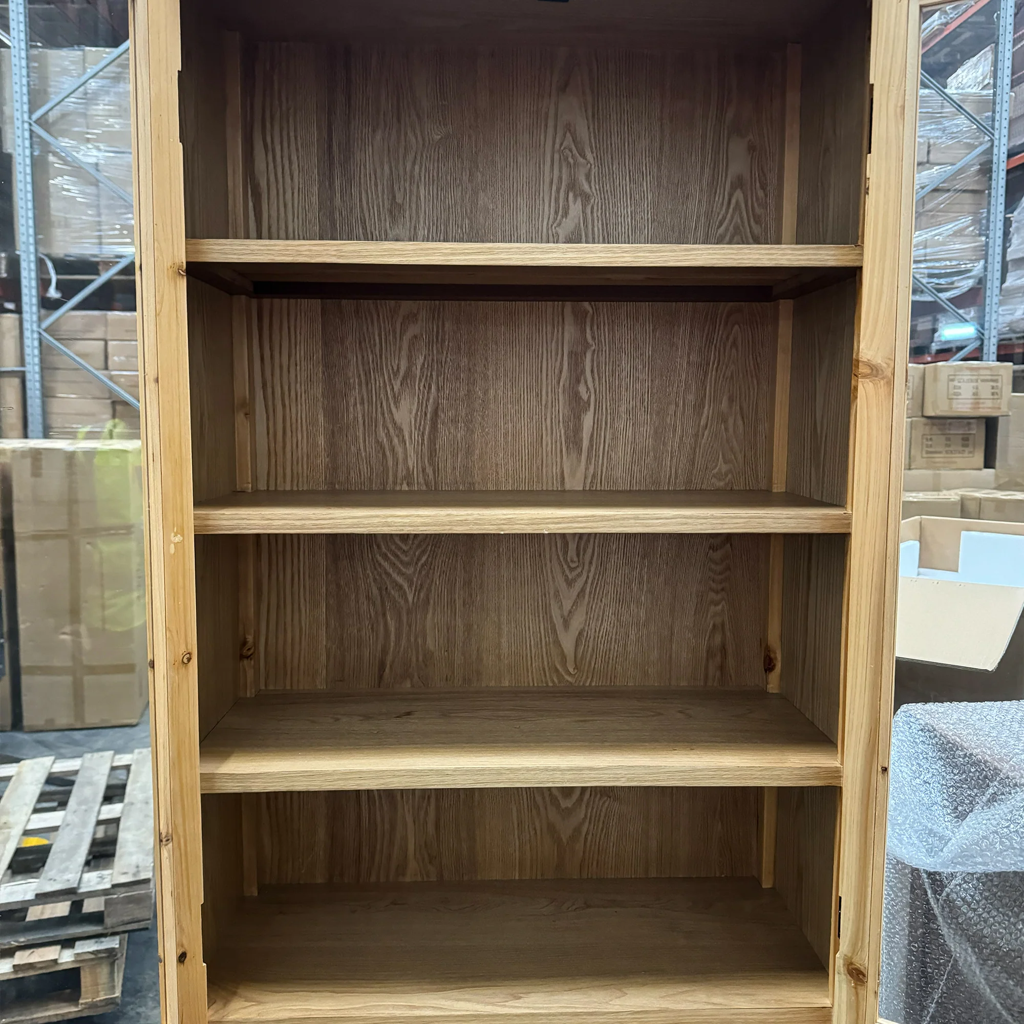 Pale Wood Curved Display Cabinet - Austin Wood Range - Damaged Seconds - Image 9