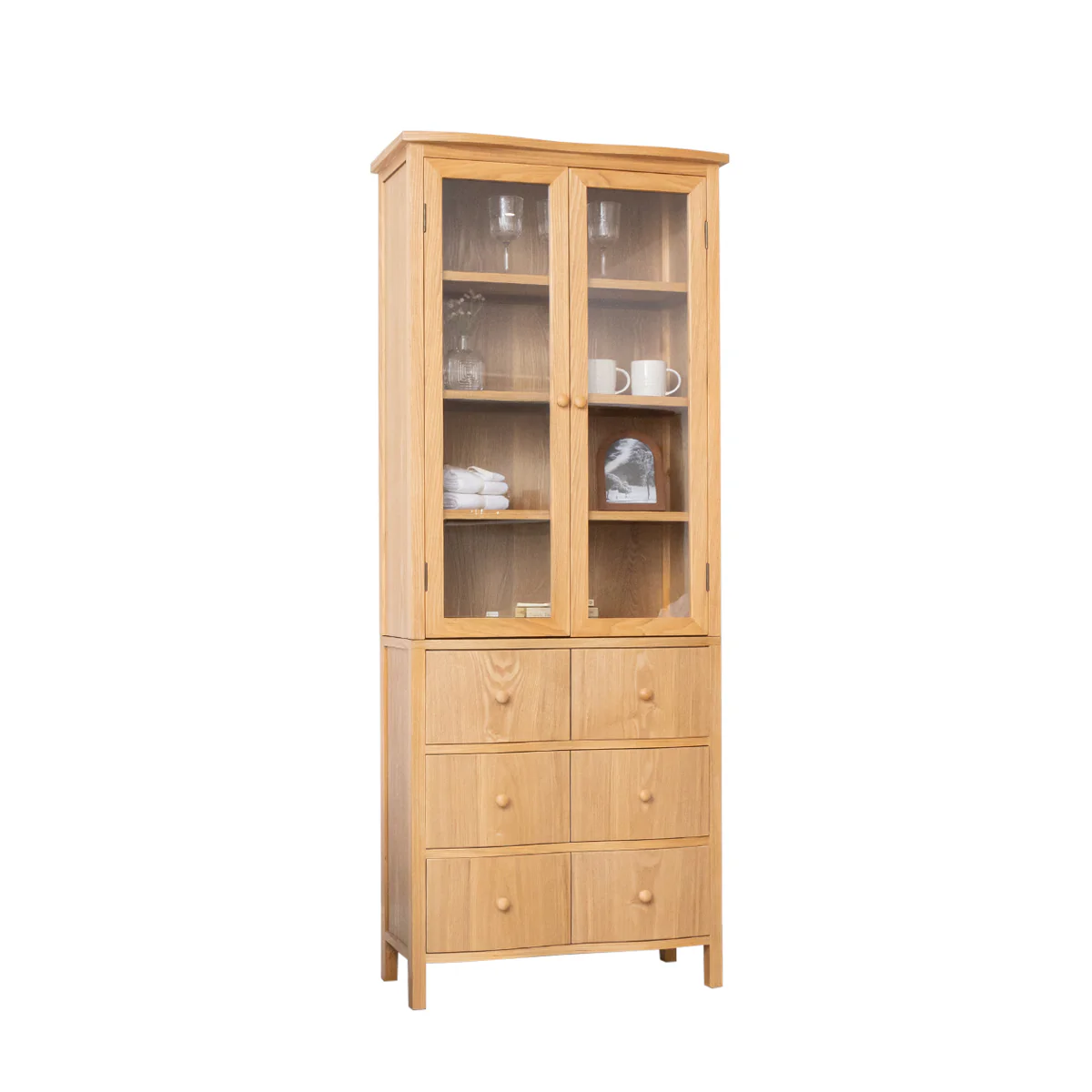 Pale Wood Curved Display Cabinet - Austin Wood Range - Image 10