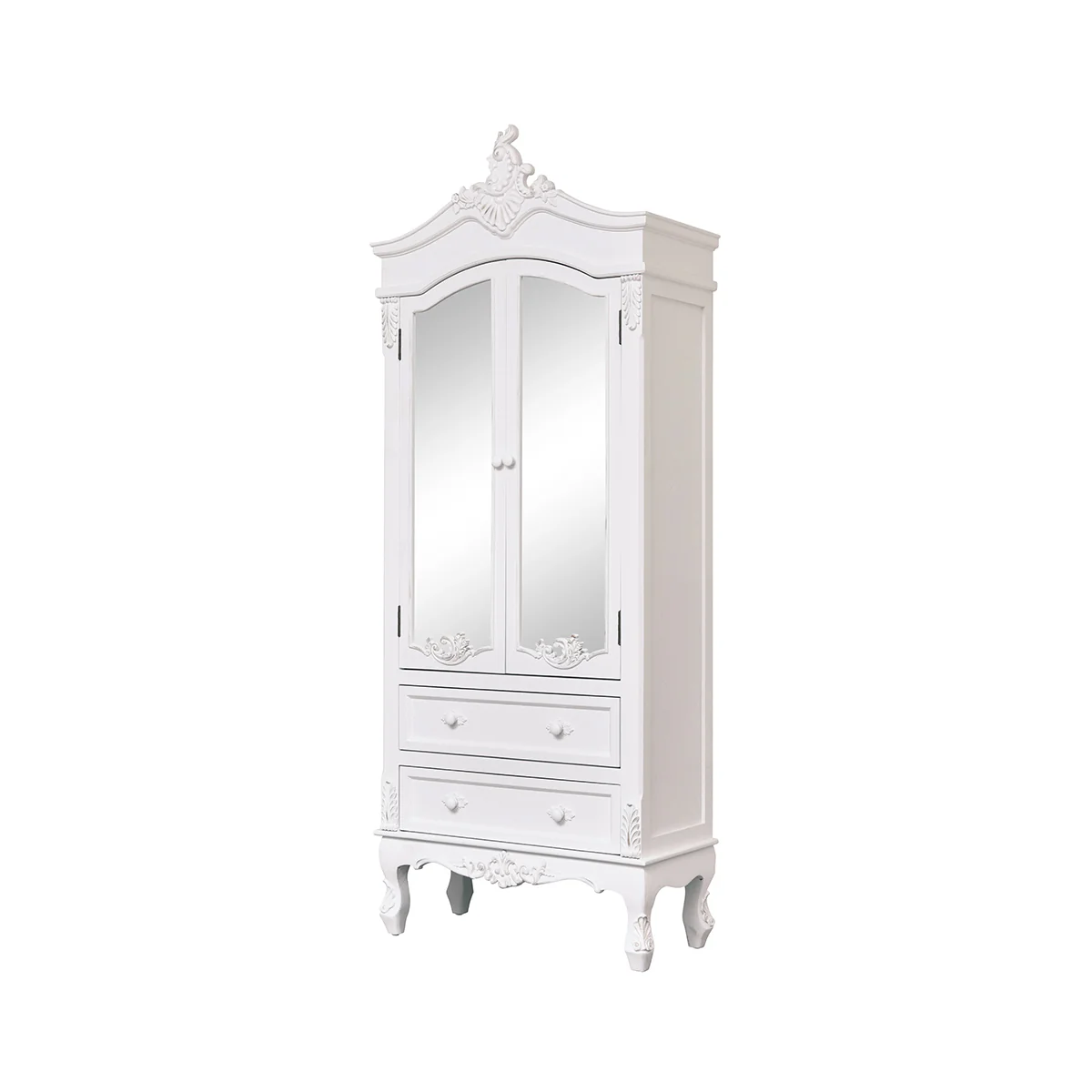 Antique White Mirrored Closet - Pays Blanc Range - Image 7