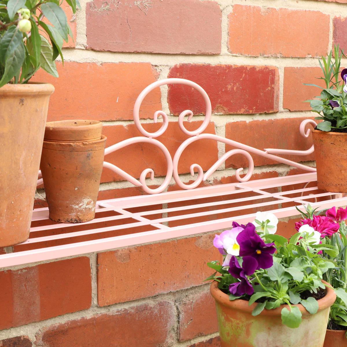 Pink Metal Three Tier Plant Theatre Stand - Image 3