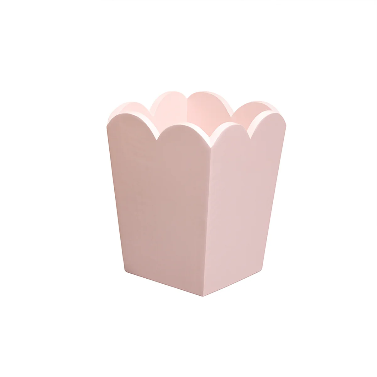 Pink Wooden Scalloped Edge Waste Paper Bin - Image 8