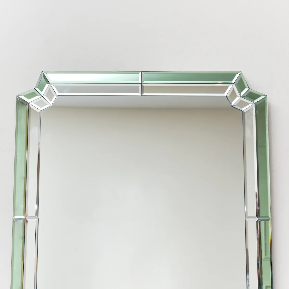 Rectangle Green Glass Art Deco Wall Mirror 60cm x 100cm - Image 5