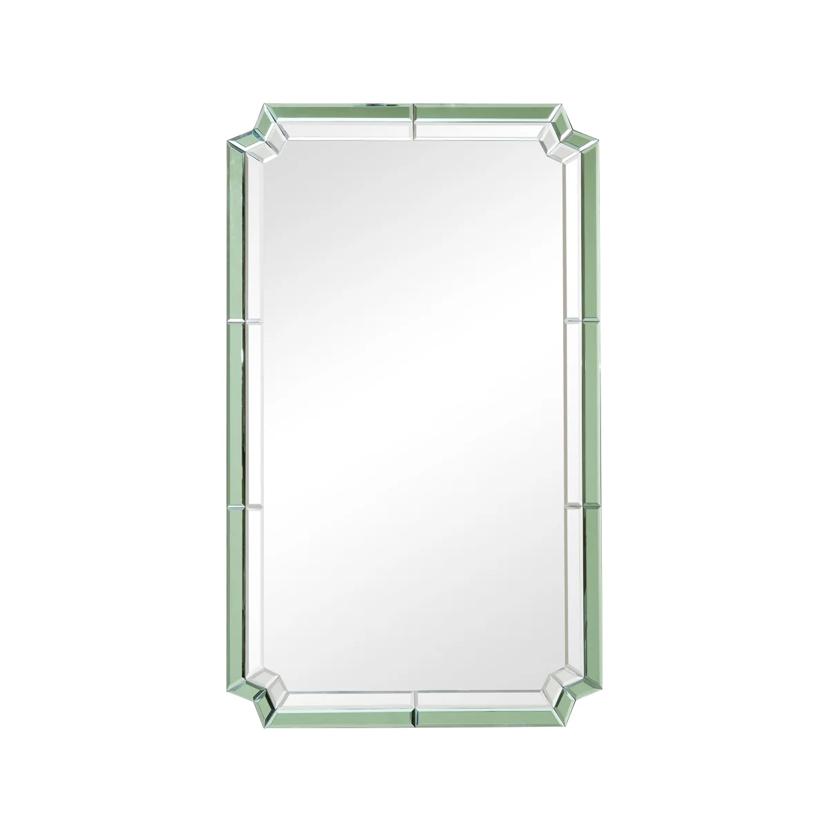 Rectangle Green Glass Art Deco Wall Mirror 60cm x 100cm - Image 7