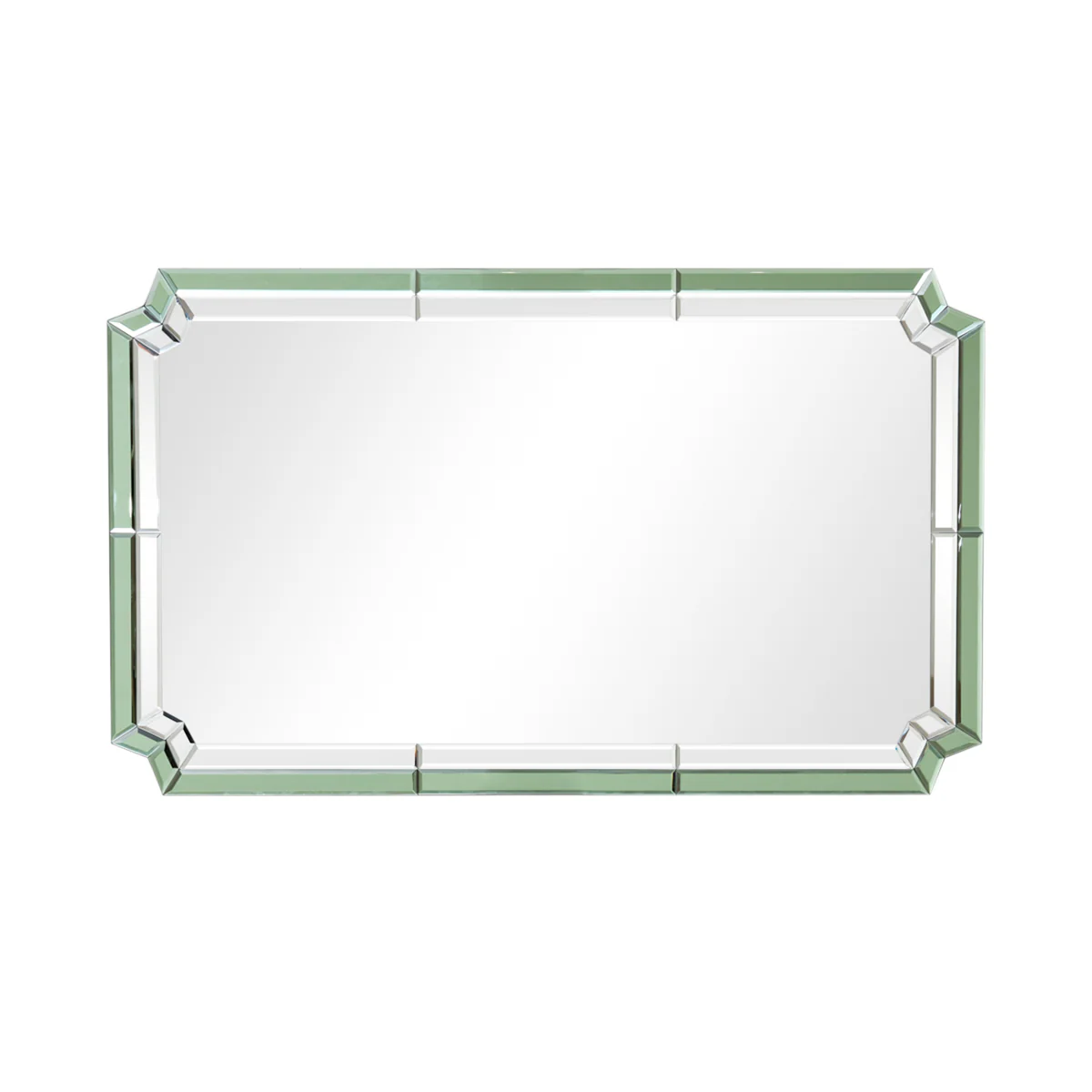 Rectangle Green Glass Art Deco Wall Mirror 60cm x 100cm - Image 8