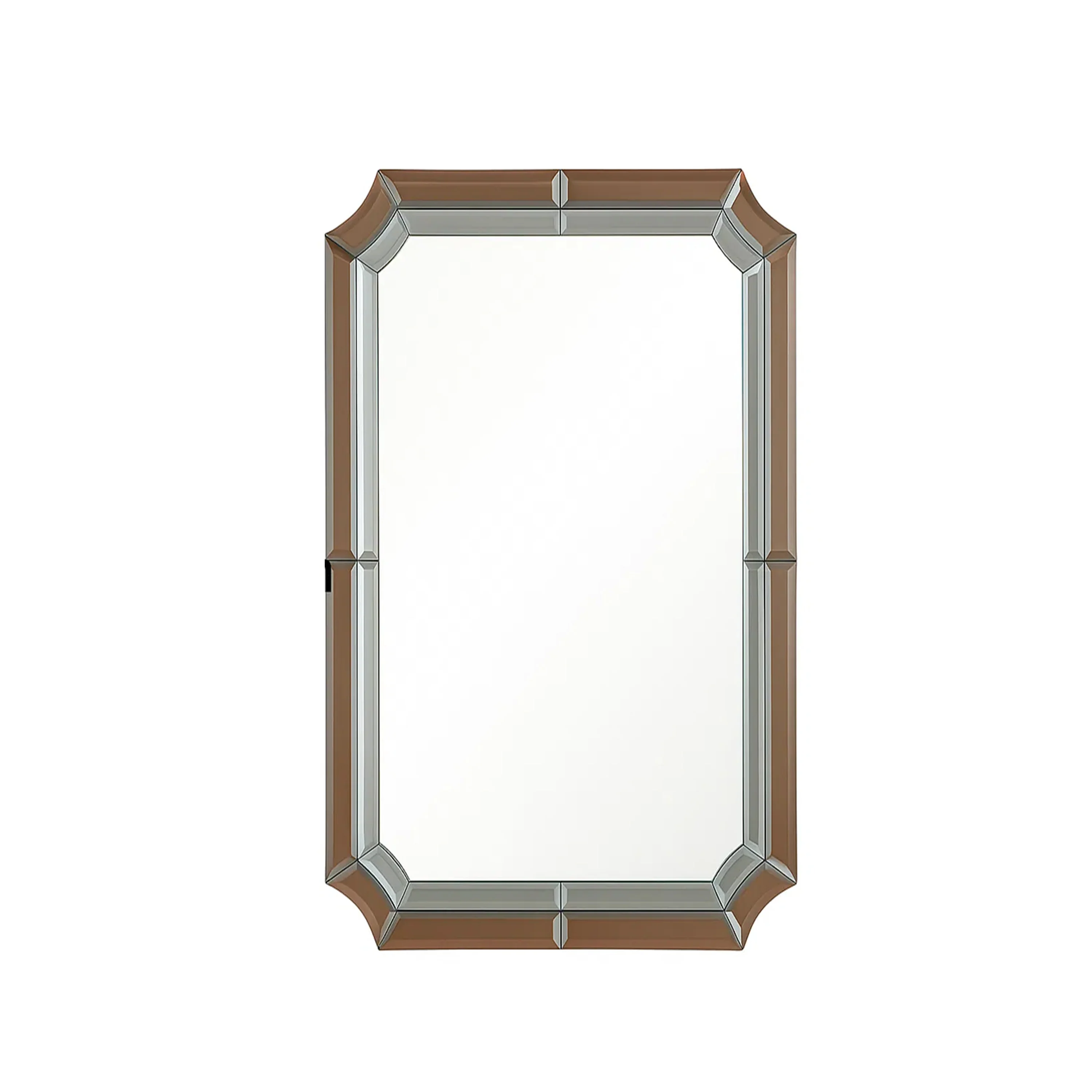 Rectangle Pink Glass Art Deco Wall Mirror 60cm x 100cm - Image 8