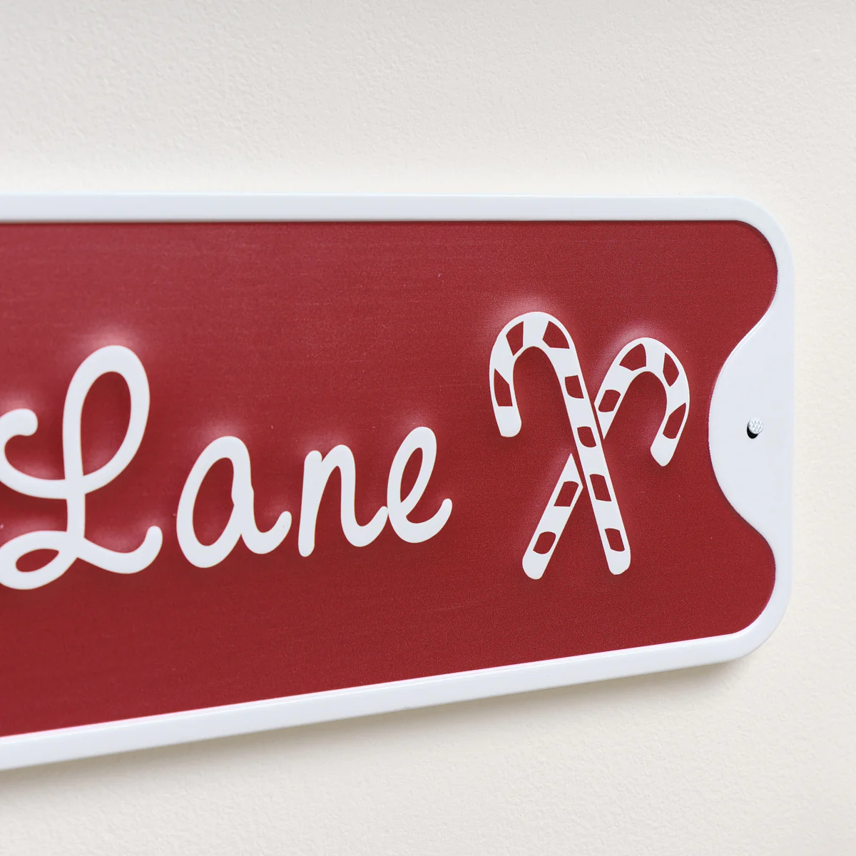 Red and White Candy Cane Lane Decorative Sign - Image 4