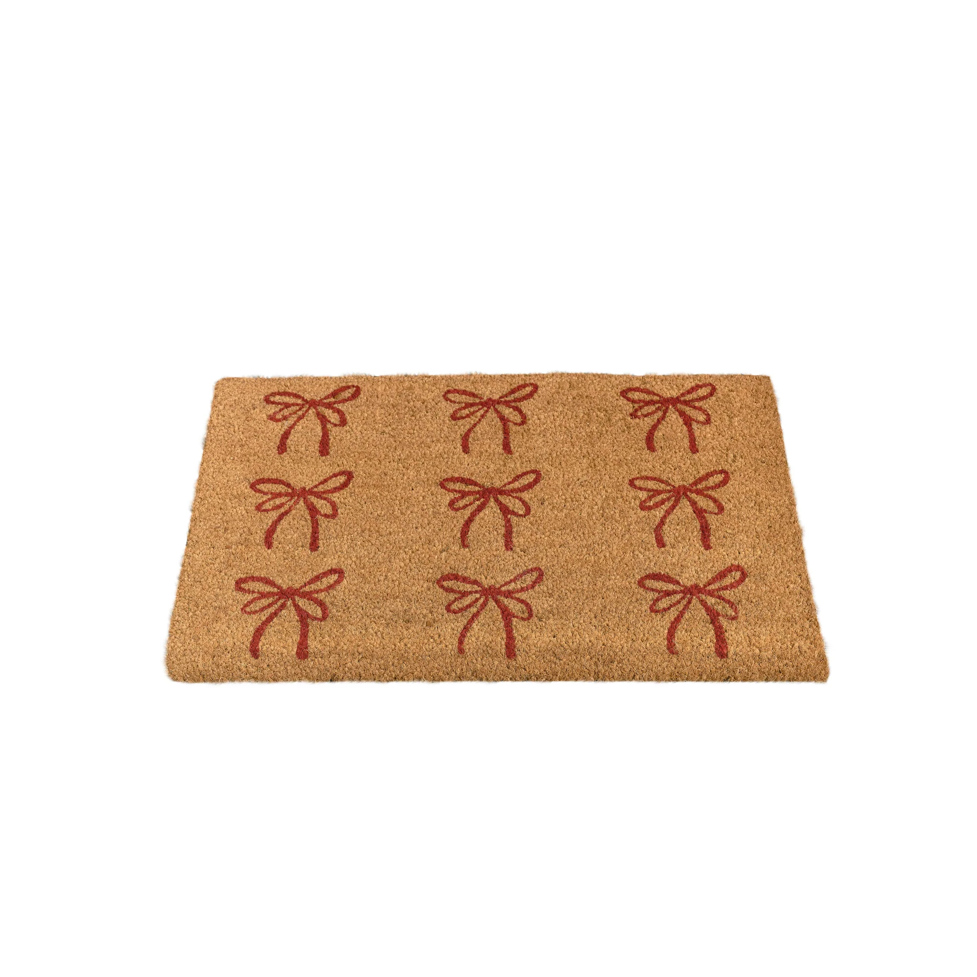 Red Bow Detail PVC Backed Coir Doormat 60cm x 40cm - Image 6