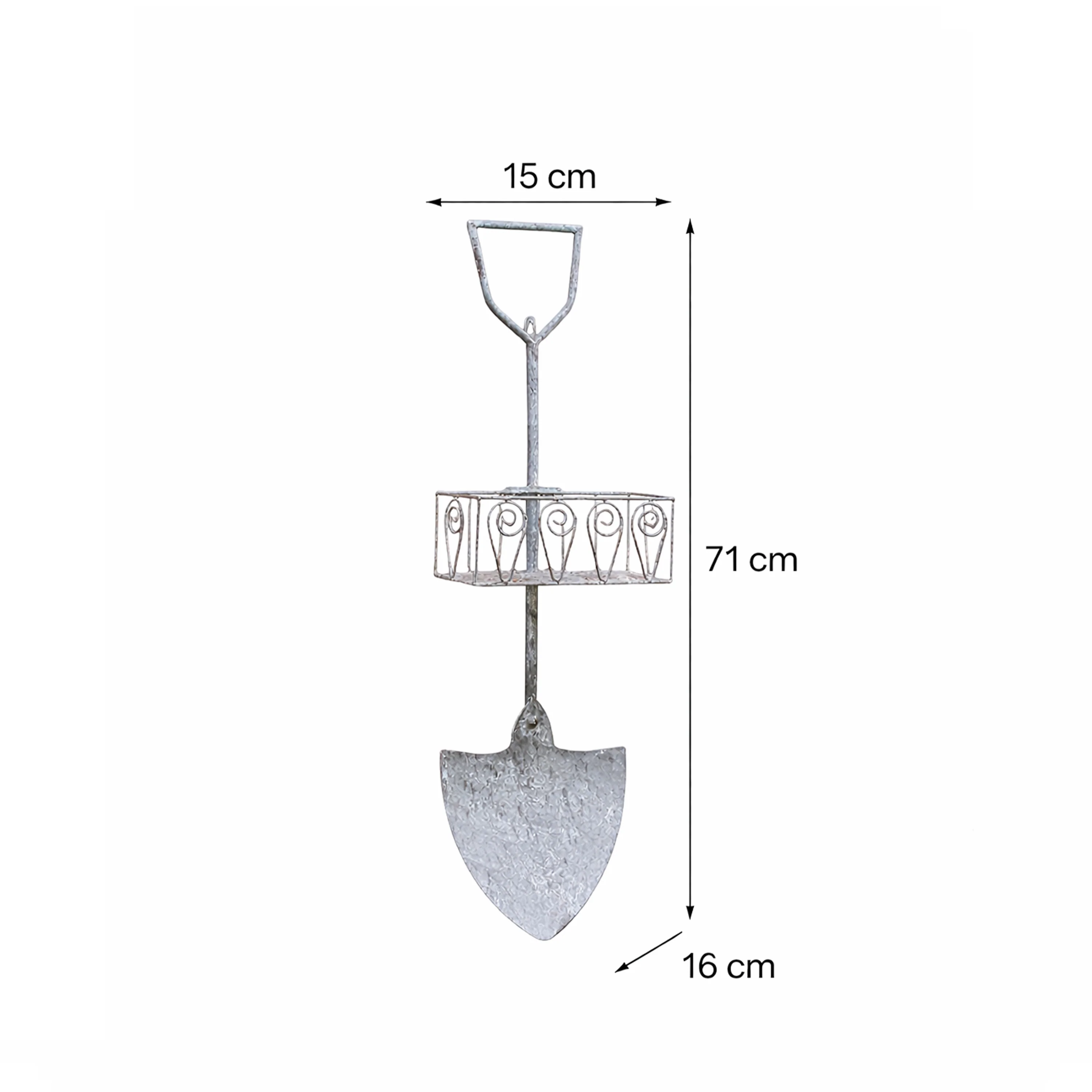 Rustic Shovel Style Metal Hanging Planter Pot - Image 5