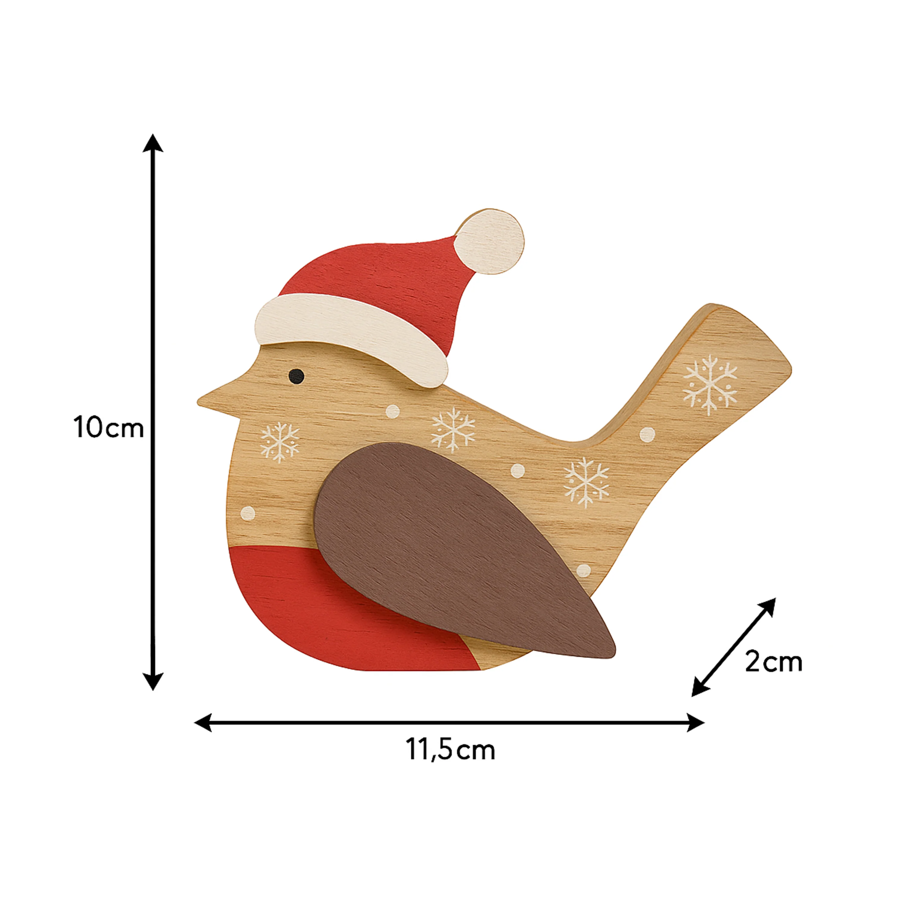 Rustic Wooden Red Robin Christmas Ornament - Image 5