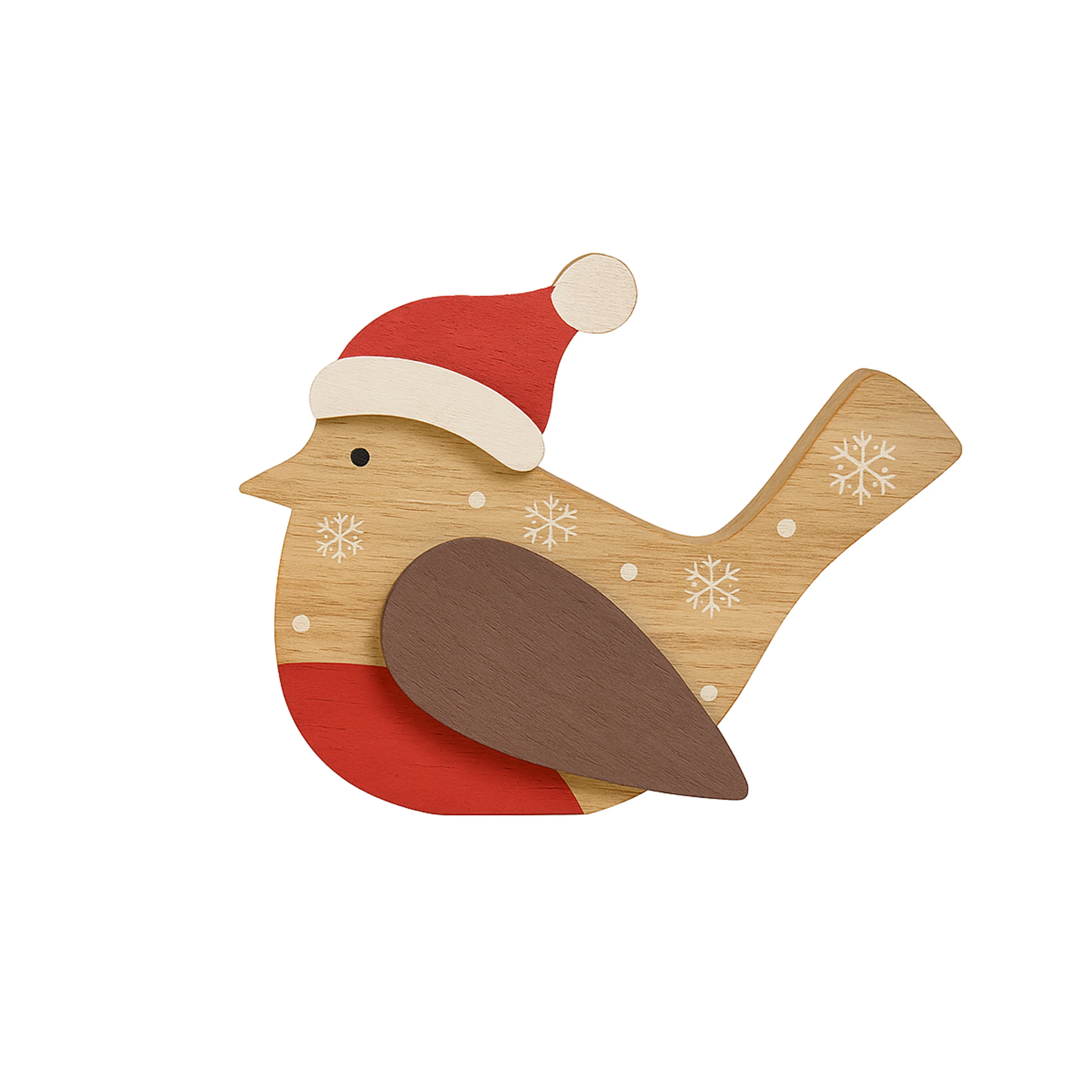 Rustic Wooden Red Robin Christmas Ornament - Image 6