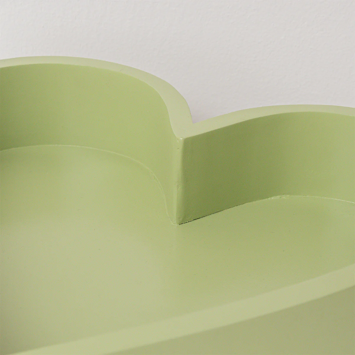 Sage Green Painted Wood Heart Display Tray - 25cm - Image 3