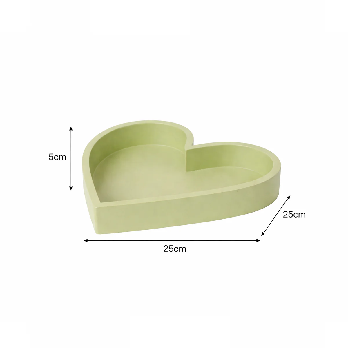 Sage Green Painted Wood Heart Display Tray - 25cm - Image 5