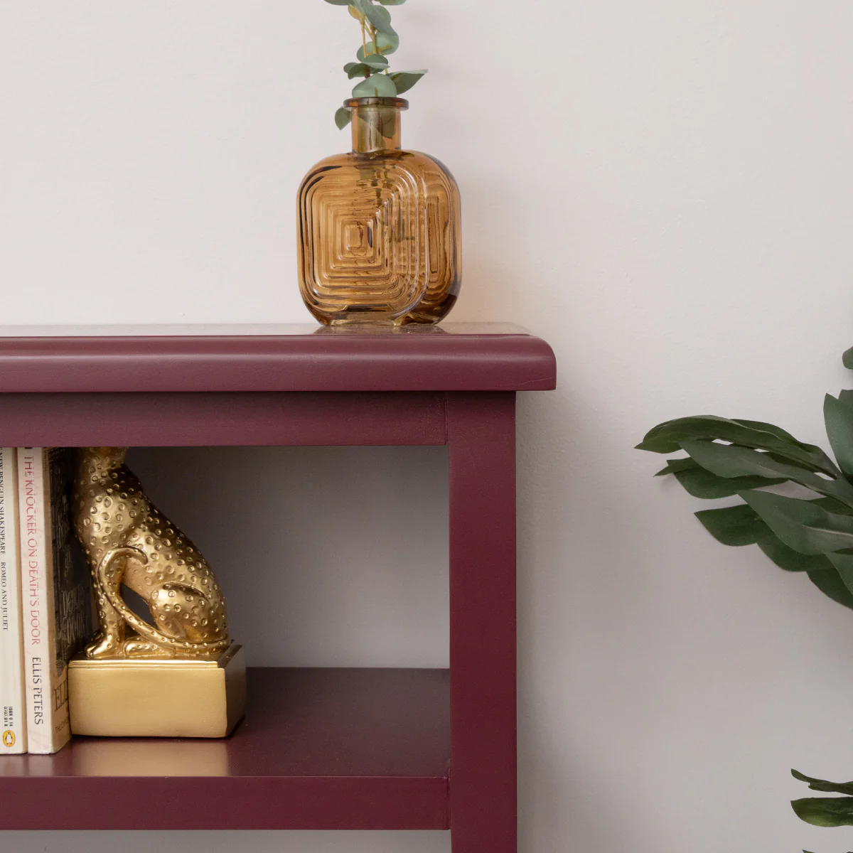 Wine Red Scalloped Storage Sideboard with One Drawer and Shelving - Staunton Wine Red Range - Image 4