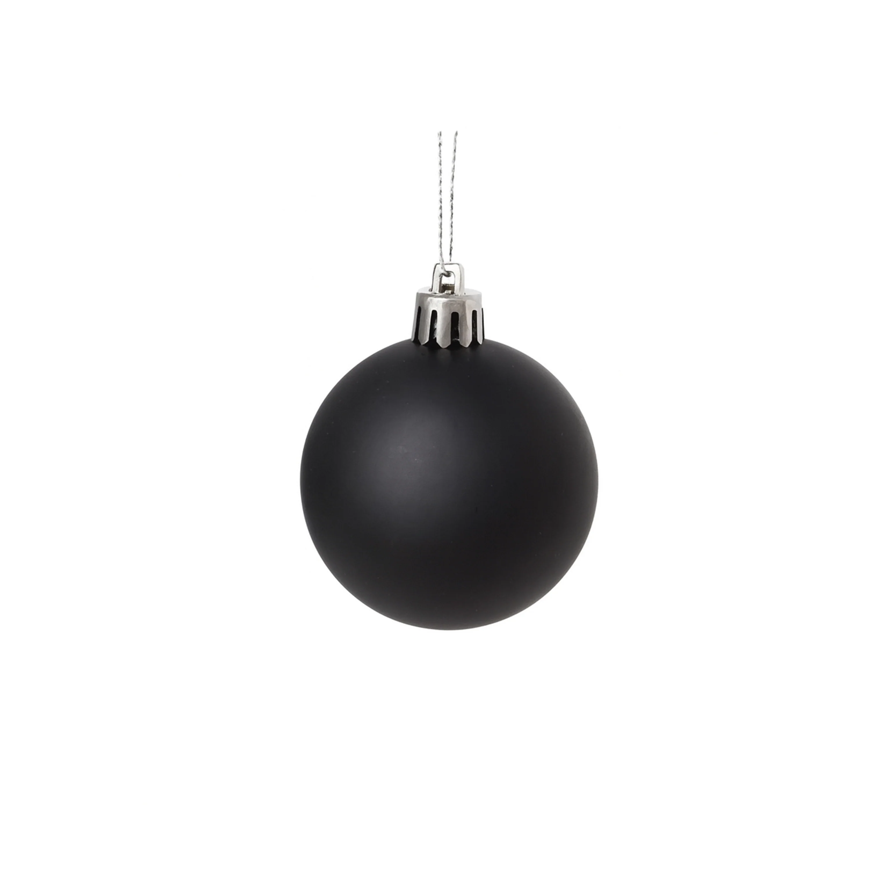 Set of 10 Mixed Glitter Black Baubles - 6cm - Image 6