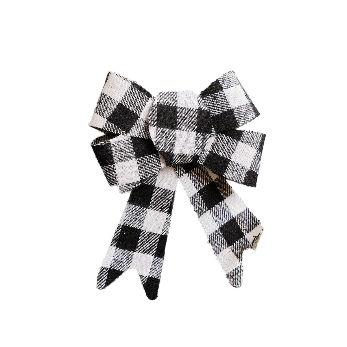 Set of 2 Black & White Checked Bow Decorations - 17cm - Image 6