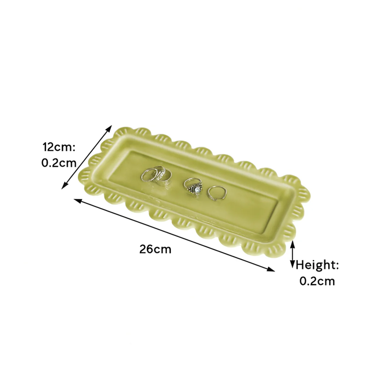 Set of 2 Green Enamel Embossed Scalloped Trays - Image 6