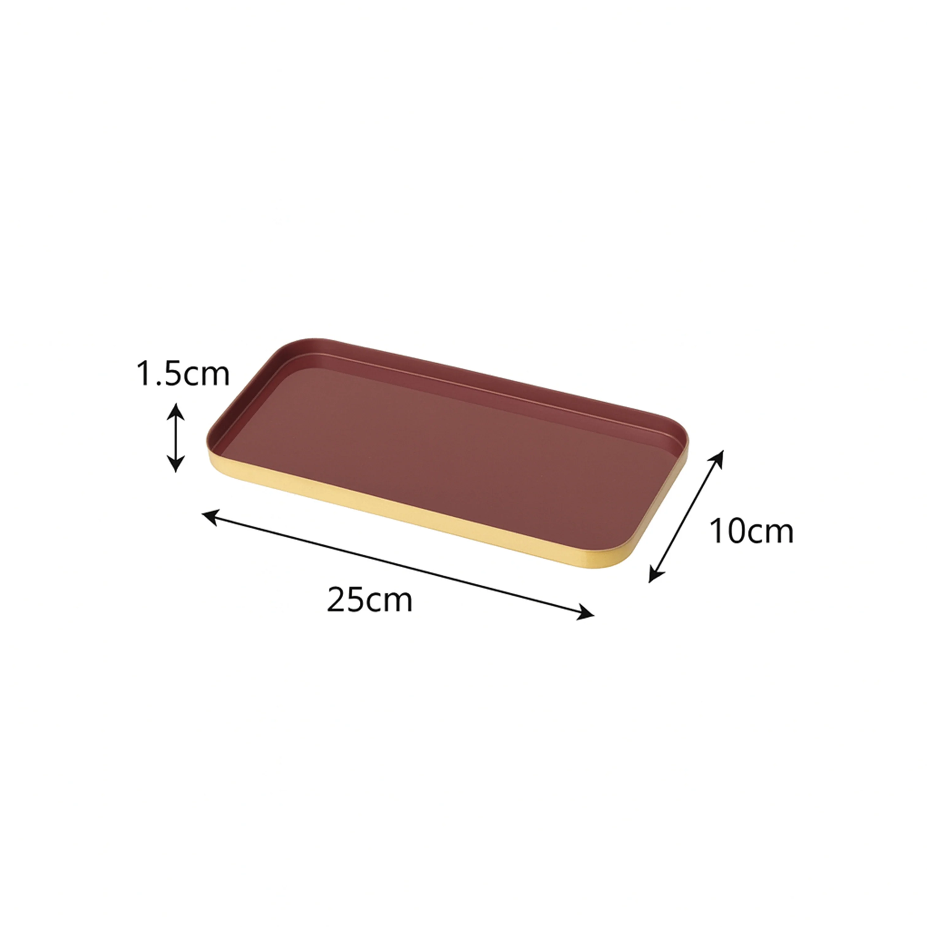 Set Of 2 Rectangular Metal Oxblood Red and Gold Decorative Trays - Image 7