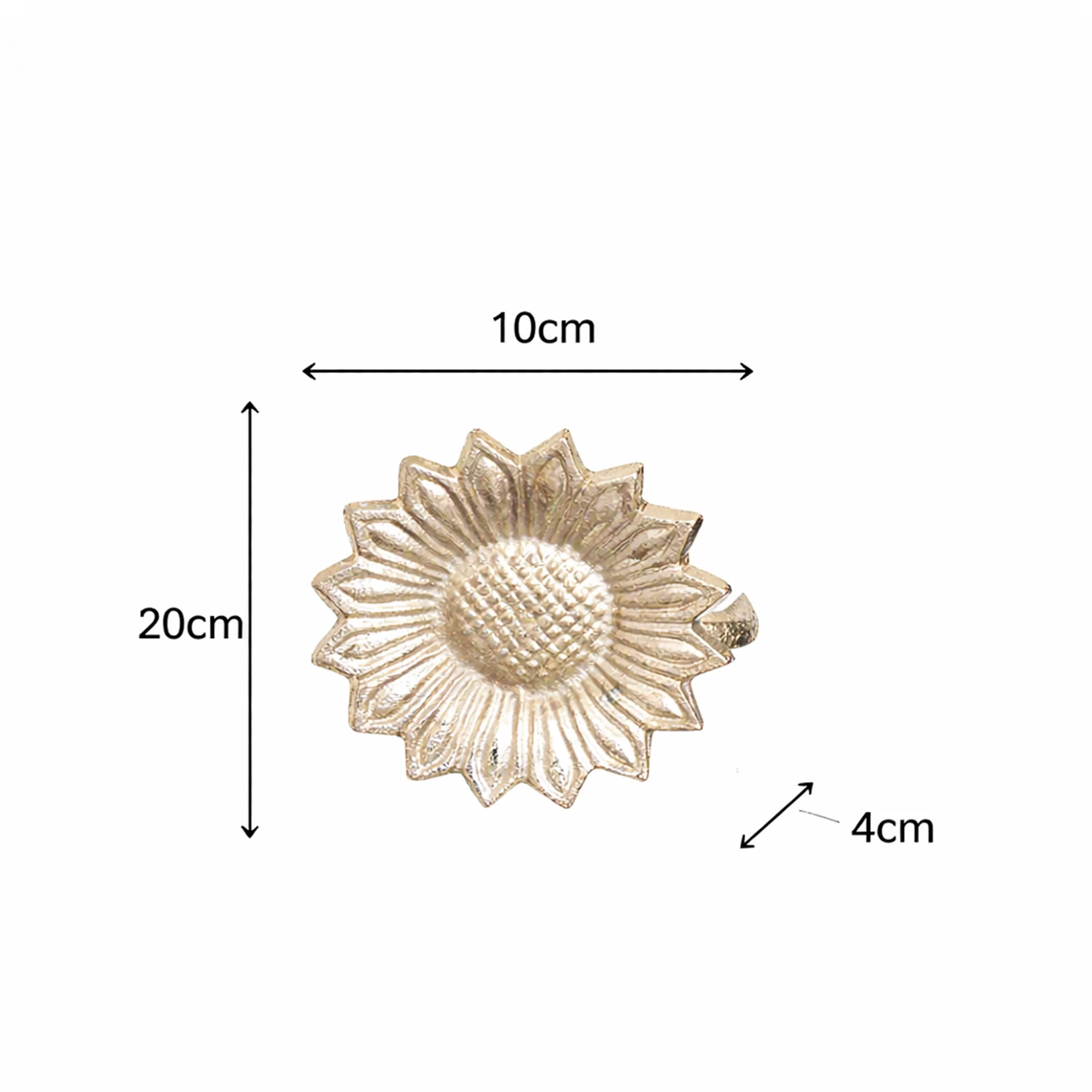 Set of 2 Silver Metal Sunflower Wall Mounted Tie Backs - Image 5