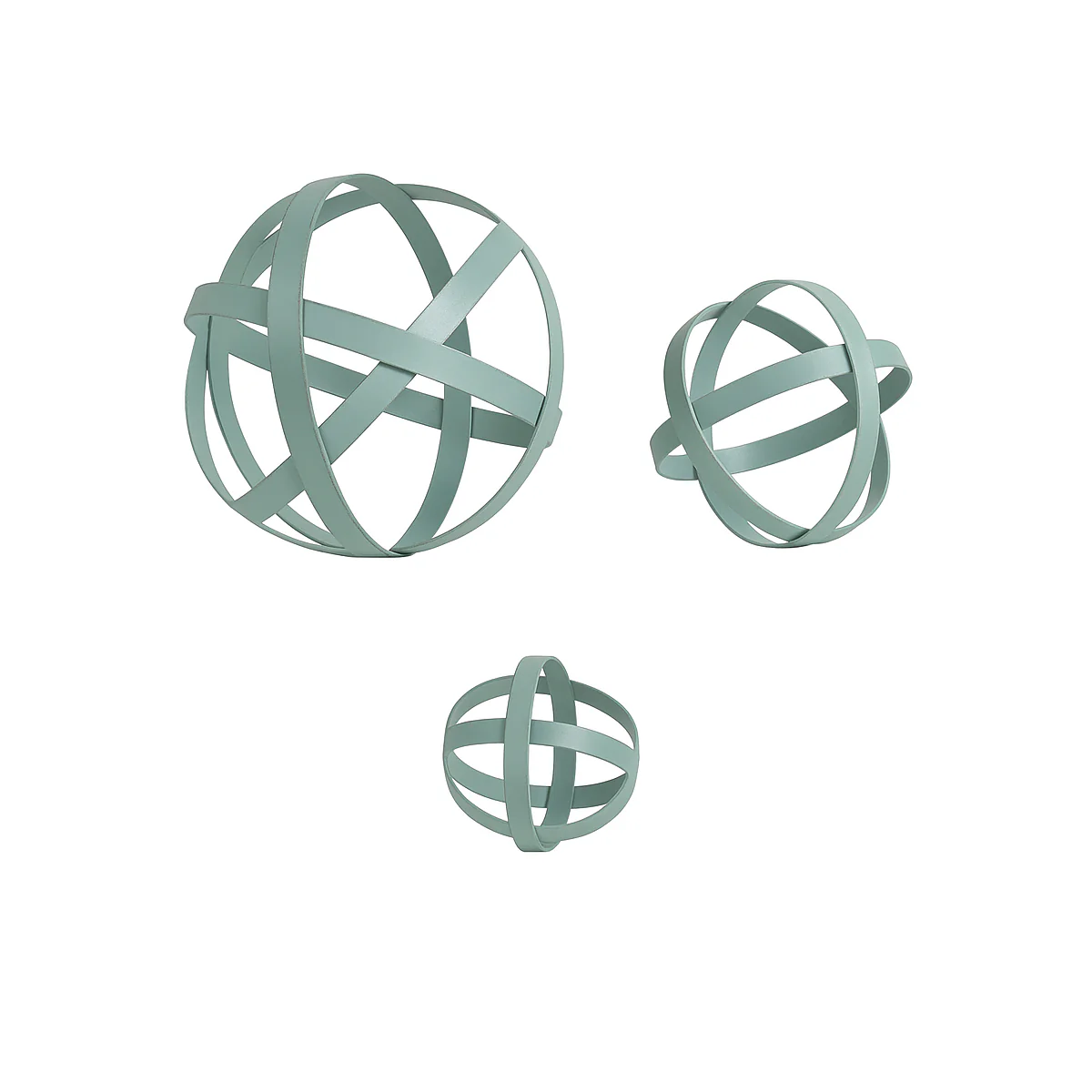 Set Of 3 Antique Sage Green Decorative Garden Spheres - Image 6
