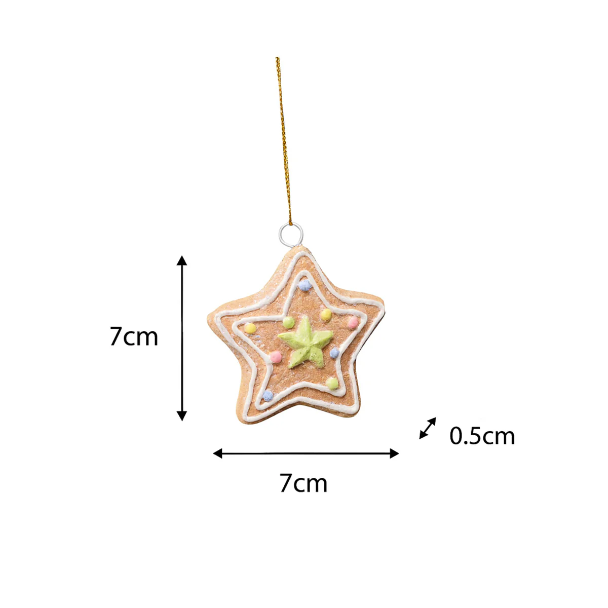 Set of 3 Assorted Colourful Gingerbread Cookie Christmas Tree Baubles - Image 5