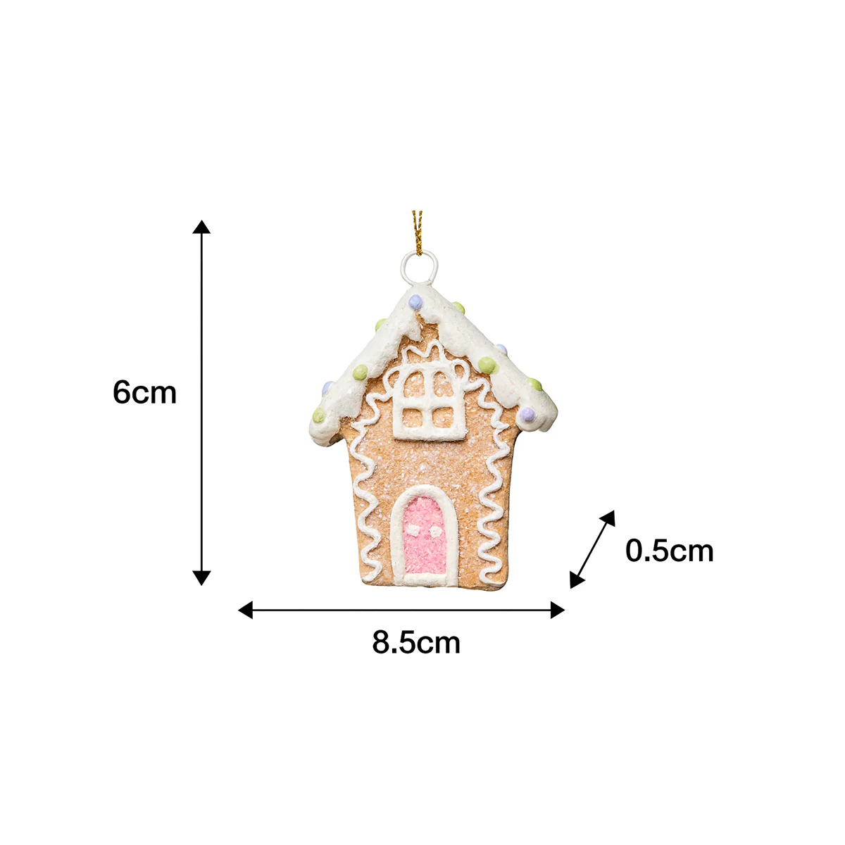 Set of 3 Assorted Colourful Gingerbread Cookie Christmas Tree Baubles - Image 7