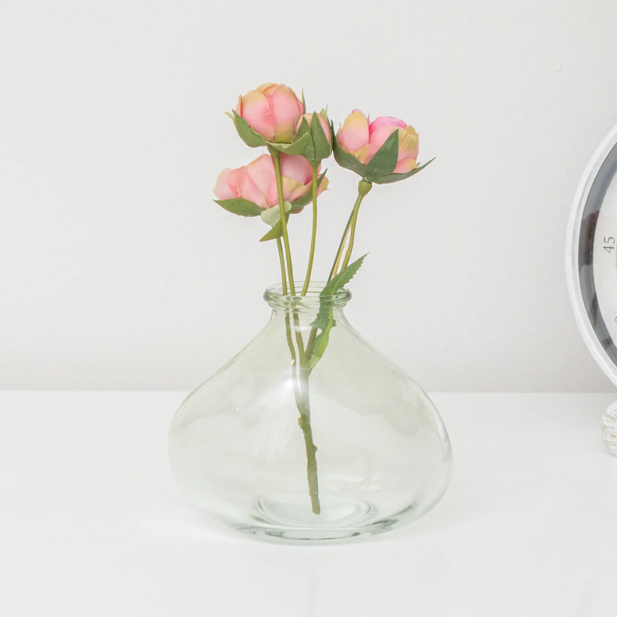 Set Of 3 Green & Pink Glass Vases - Image 8