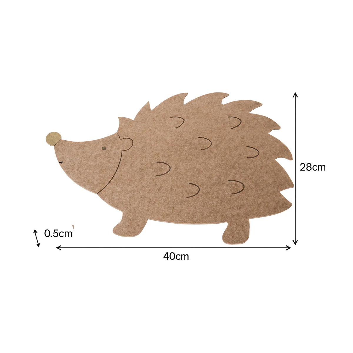 Set of 4 Brown Hedgehog Shaped Felt Placemats - Image 5