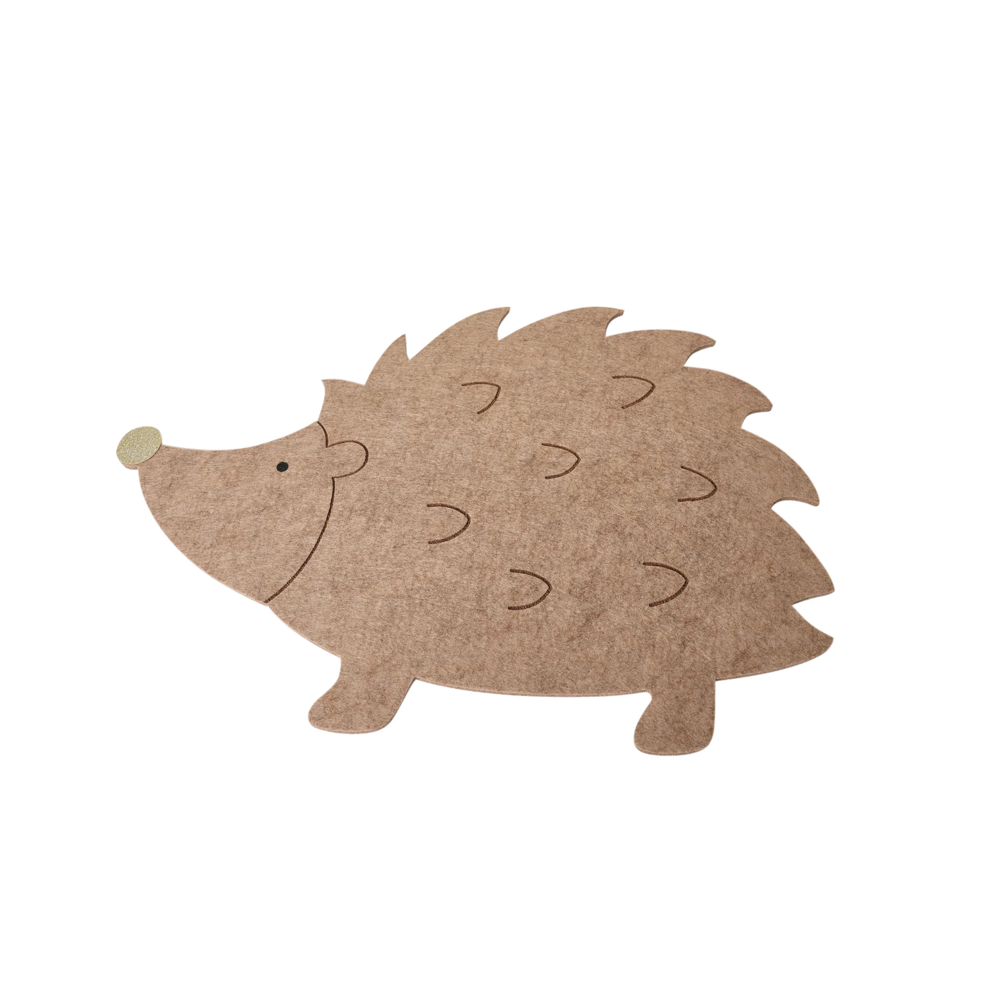 Set of 4 Brown Hedgehog Shaped Felt Placemats - Image 6
