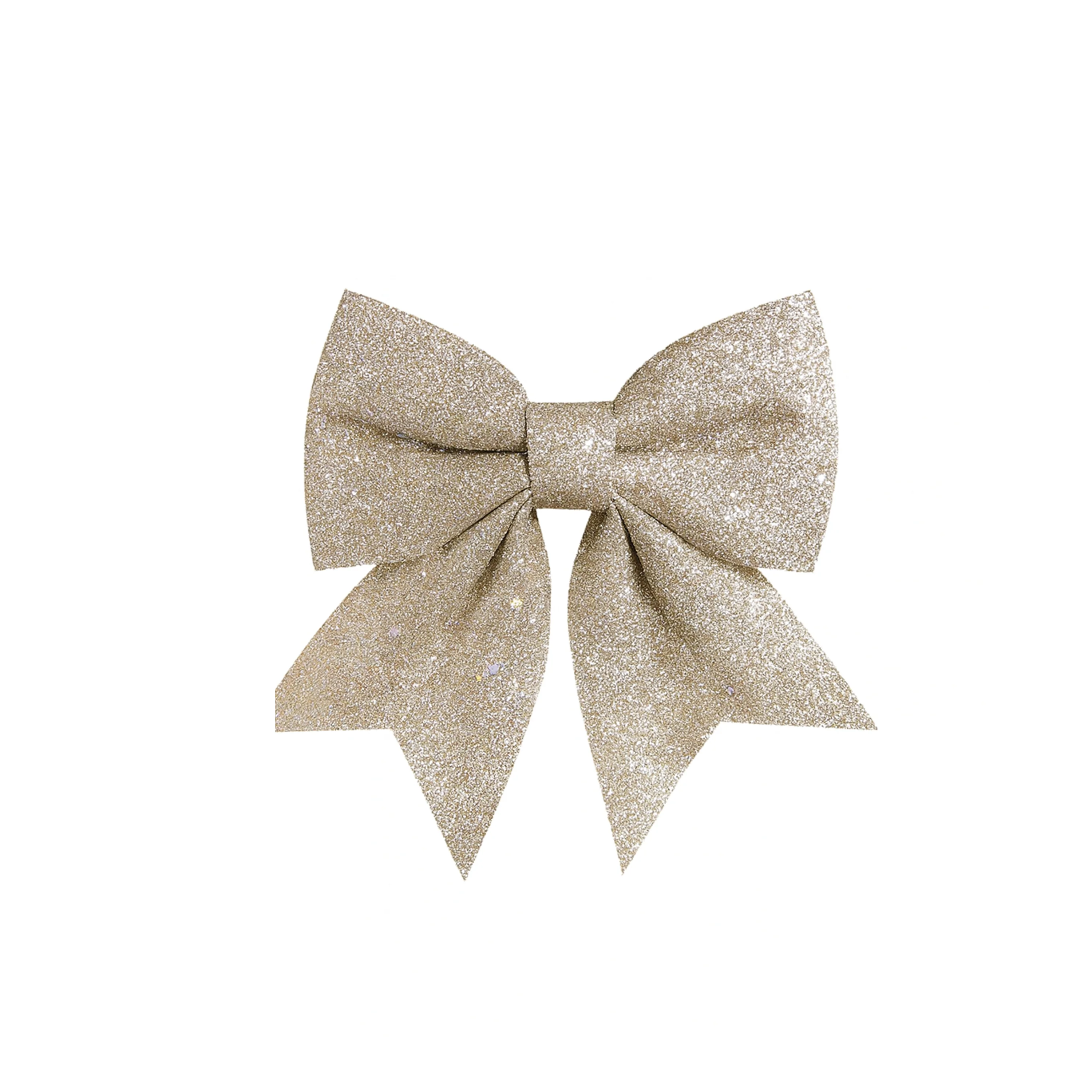 Set of 4 Champagne Glitter Christmas Bows - Image 6