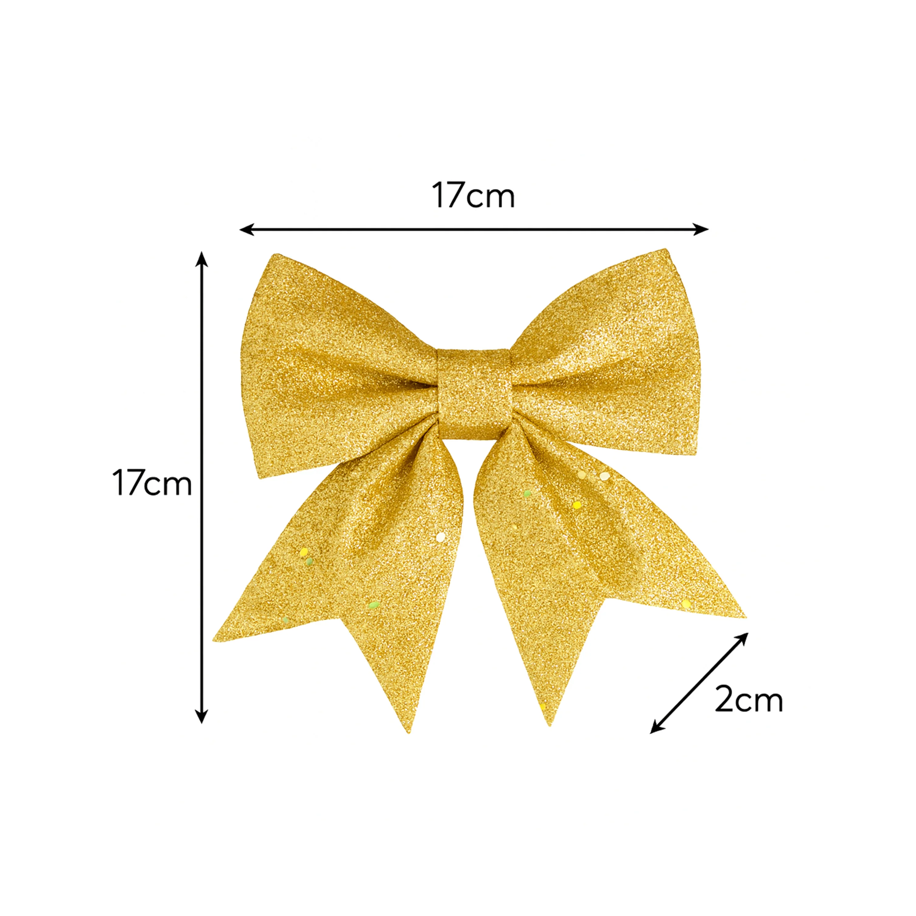 Set of 4 Gold Glitter Christmas Bows - Image 5