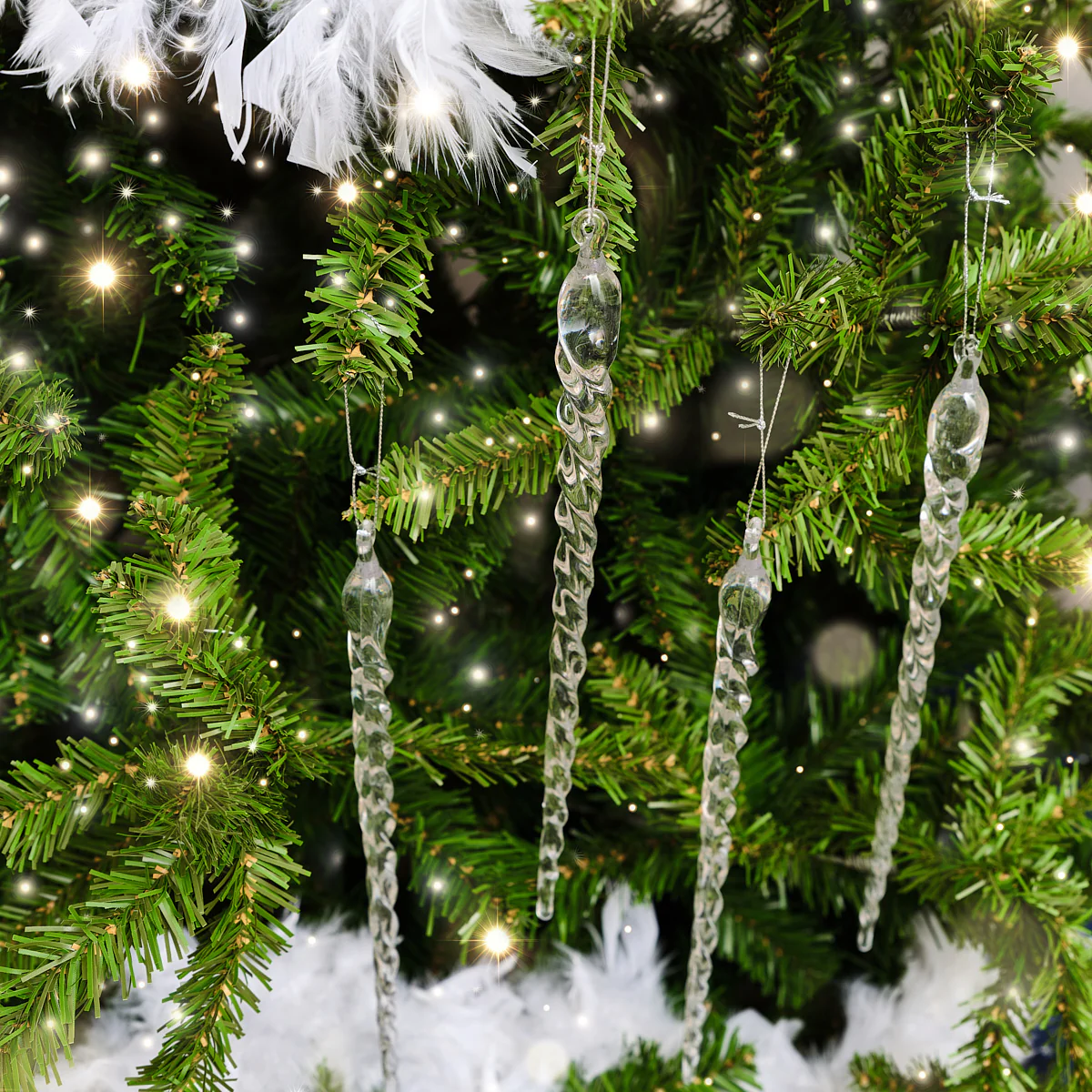 Set Of 4 Large Clear Acrylic Icicles - 29cm - Image 3